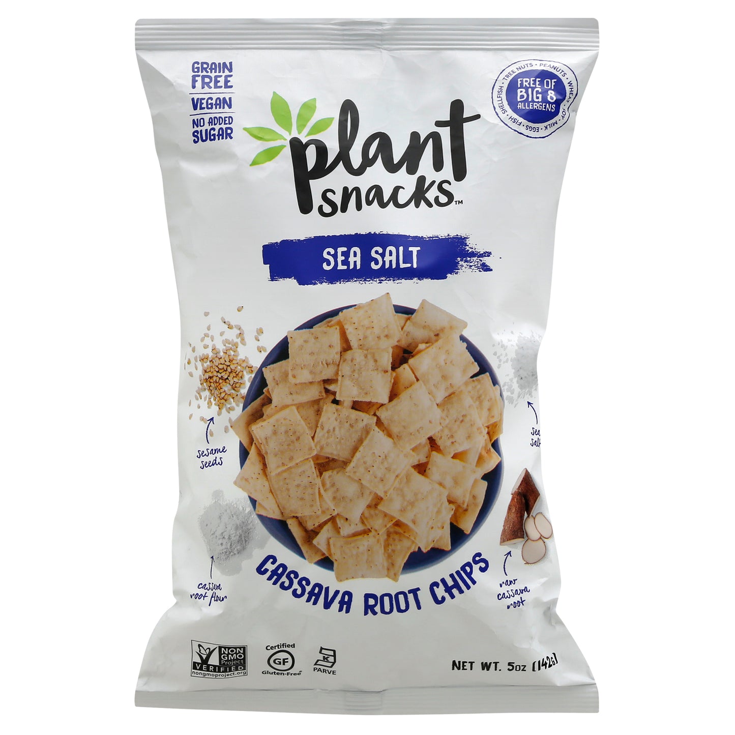 Plant Snacks Brand Chips Cassava Root Sea Salt 5 oz (Pack Of 12)