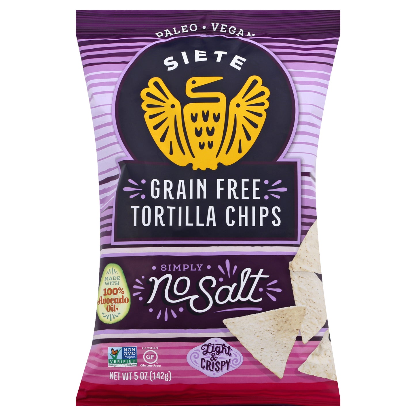 Siete Chip Tortilla No Salt 5 oz (Pack Of 12)