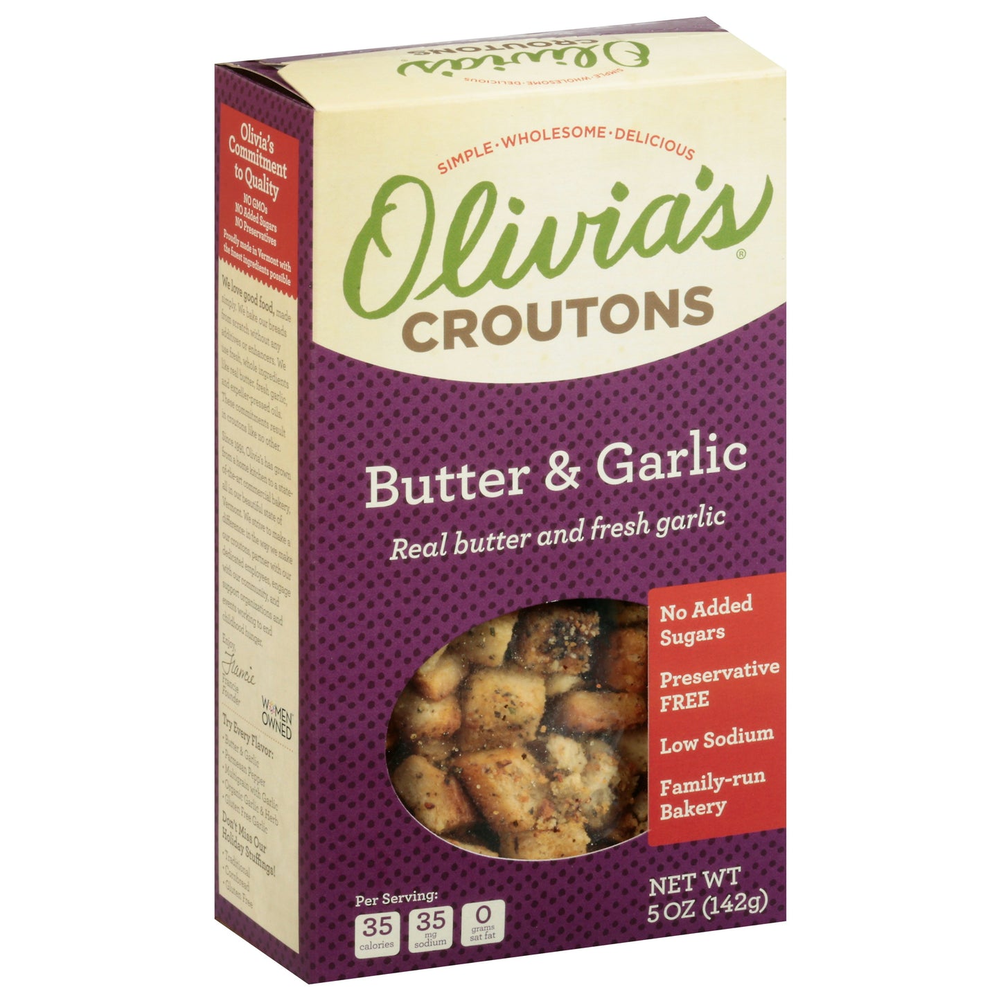 Olivias Croutons Crouton Butter & Garlic 5 Oz (Pack of 6)
