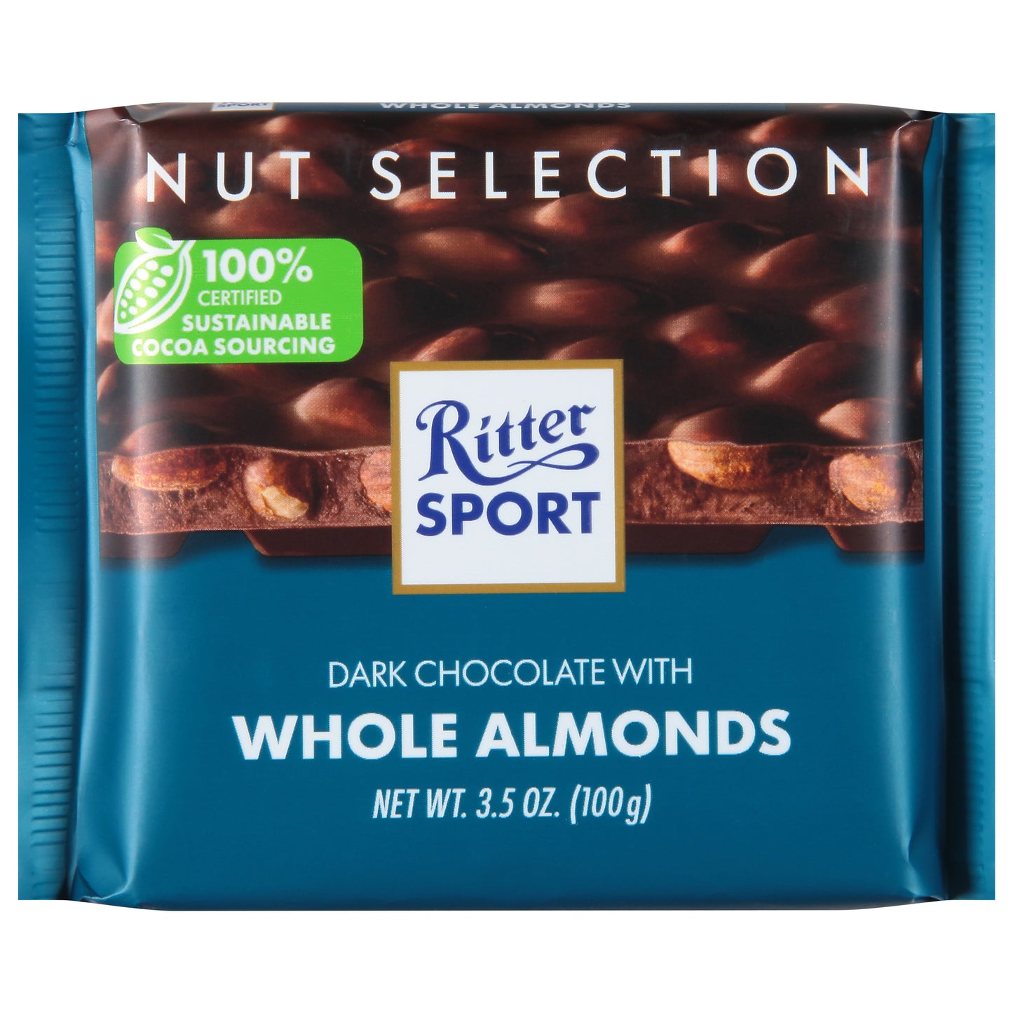 Ritter Sport Bar Chocolate Dark Whole Almond 3.5 oz (Pack Of 11)
