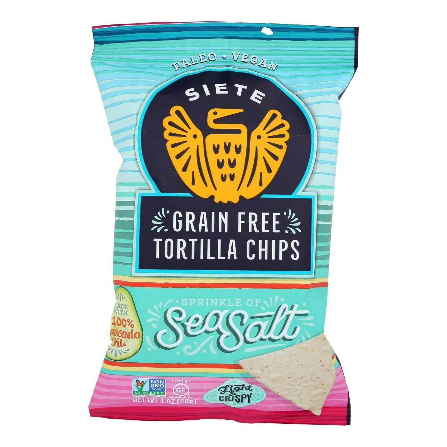 Siete - Tortilla Chips Sea Salt Grain Free Gluten - Free - 1 oz (Pack of 24)