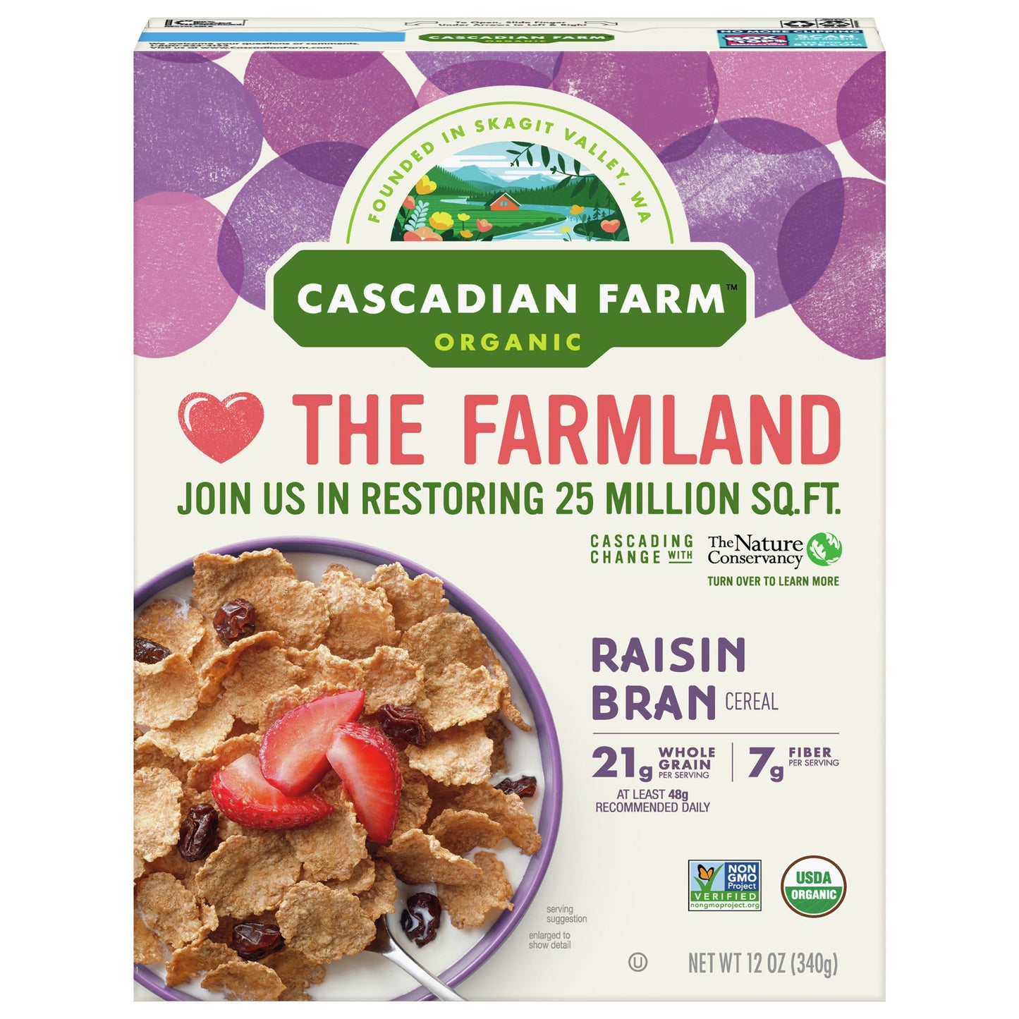 Cascadian Farm Cereal Raisin Bran 12 Oz Pack of 10