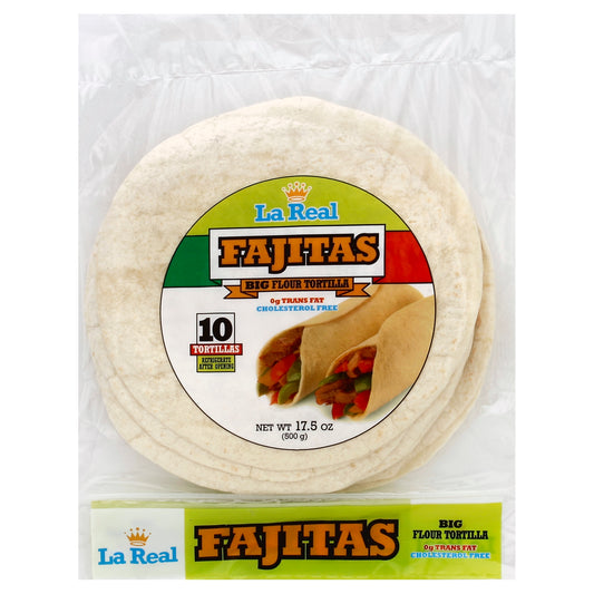 La Real Tortilla Fajita Flour 8In 17.5 oz (Pack Of 12)