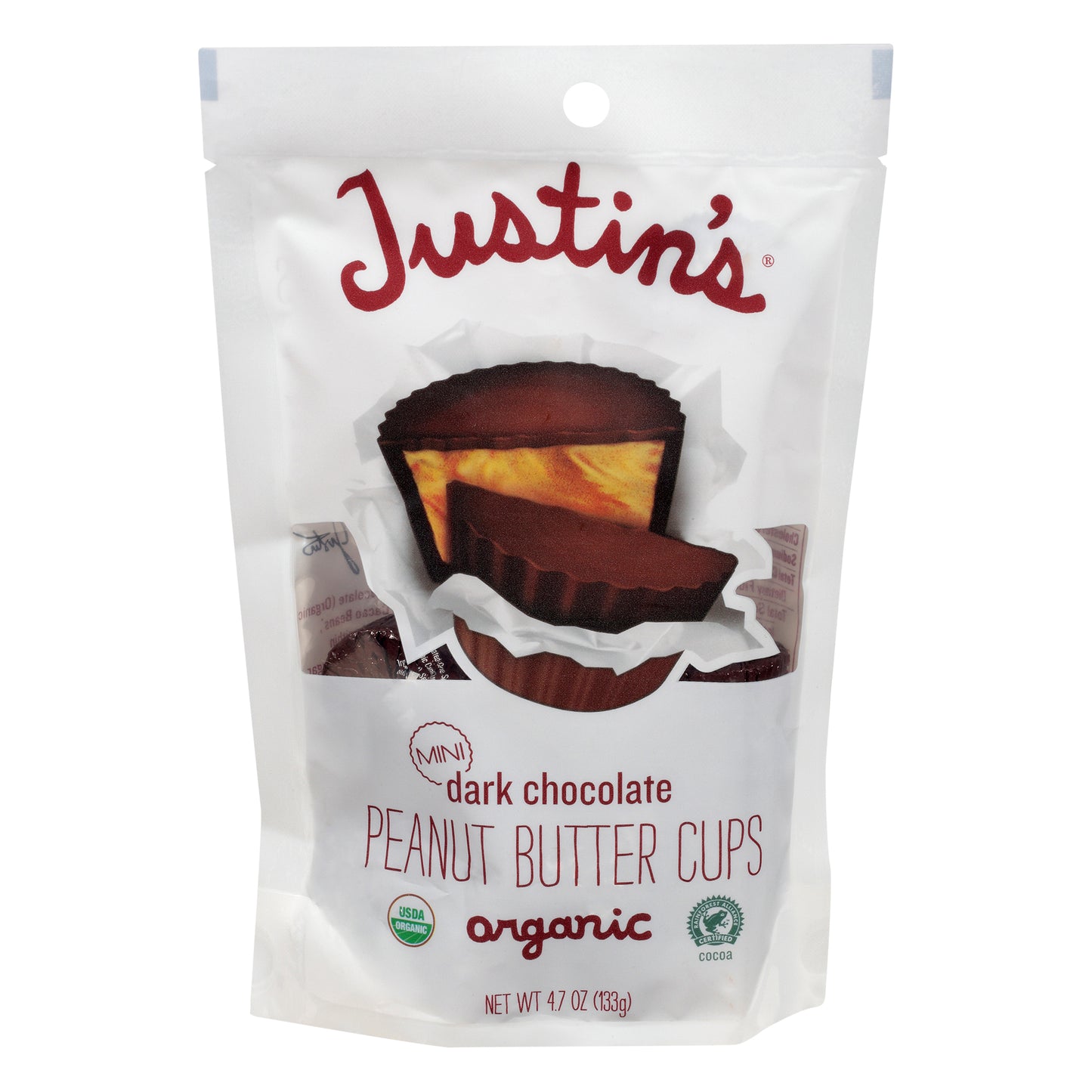 Justins Chocolate Dark Peanut Butter Minis Organic 4.7 oz (Pack Of 6)
