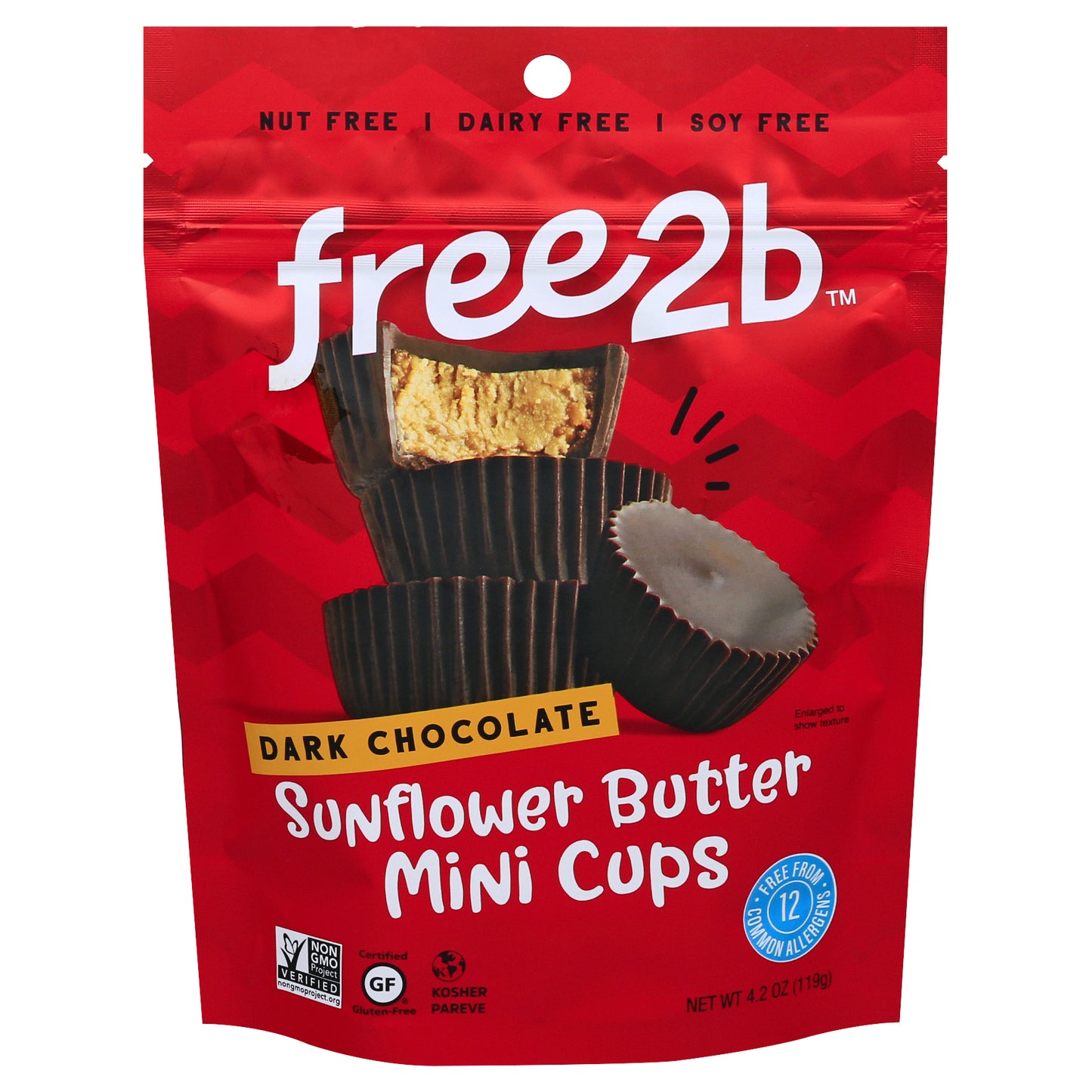 Free2B Foods Chocolate Cup Dark Mini 4.2 oz (Pack Of 6)