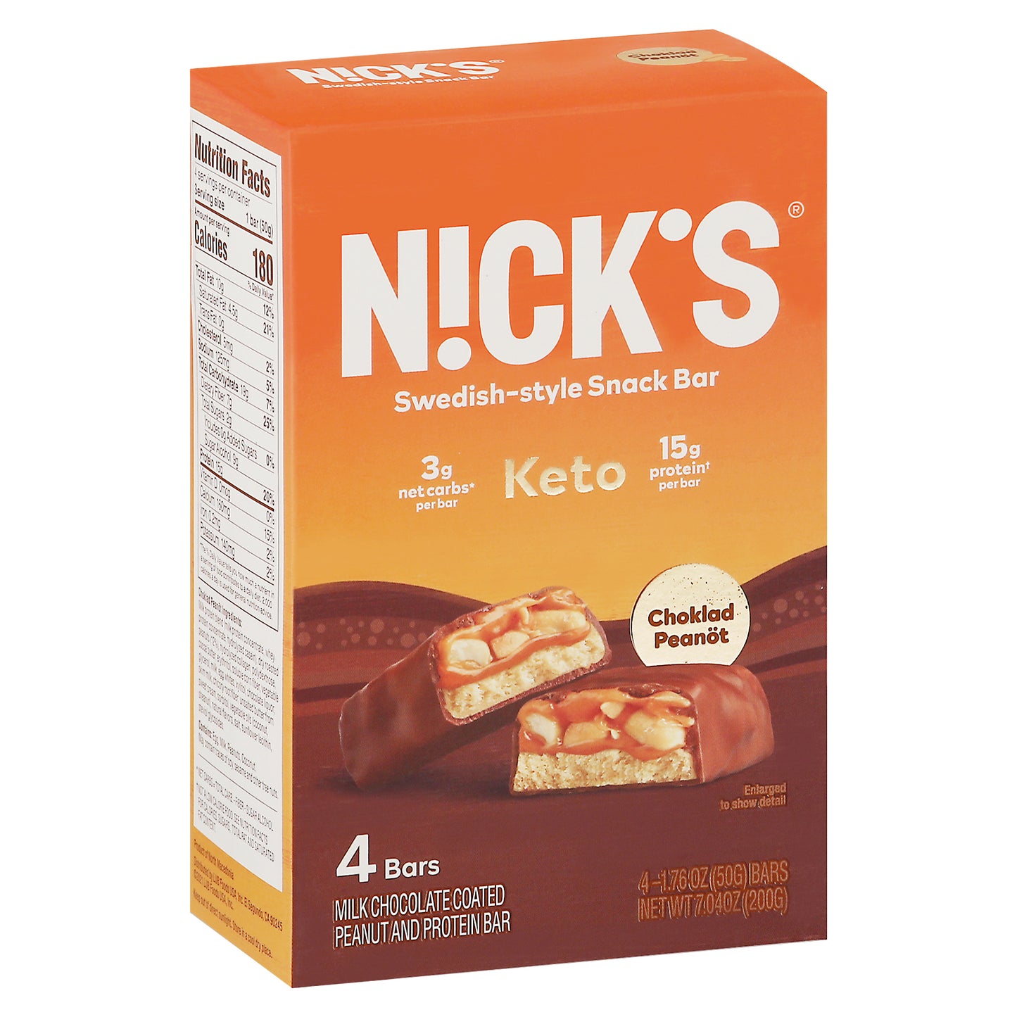 Nicks Bar Choklad Peanot7.04 Oz (Pack Of 6)