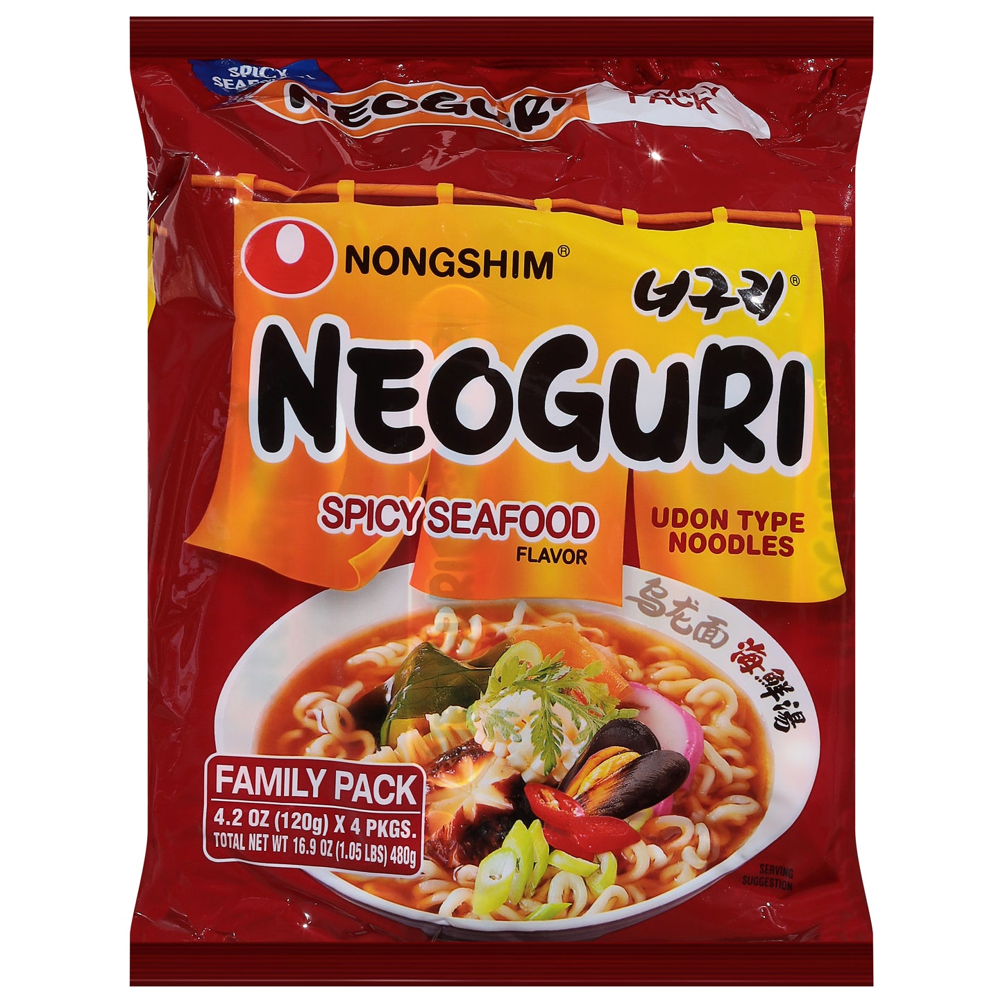 Nong Shim Noodle Neoguri Spicy 16.9 oz (Pack Of 4)