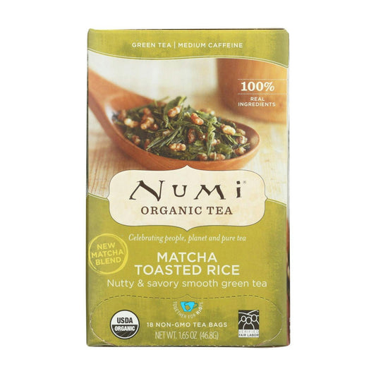Numi Tea Organic Matcha Toasted Rice 18 Bg Pack of 6