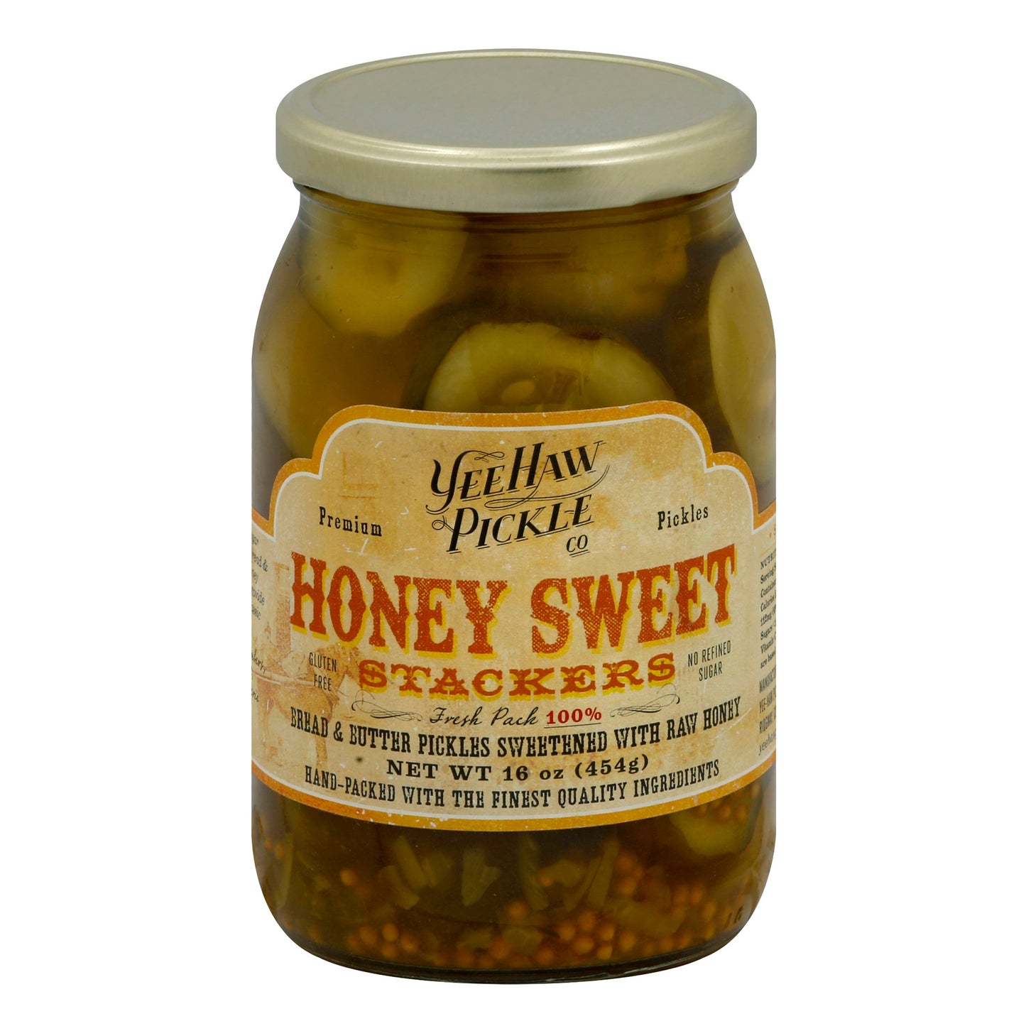 Yee Haw Pickles Pickles Honey Sweet Stackers 16 Oz Pack of 6
