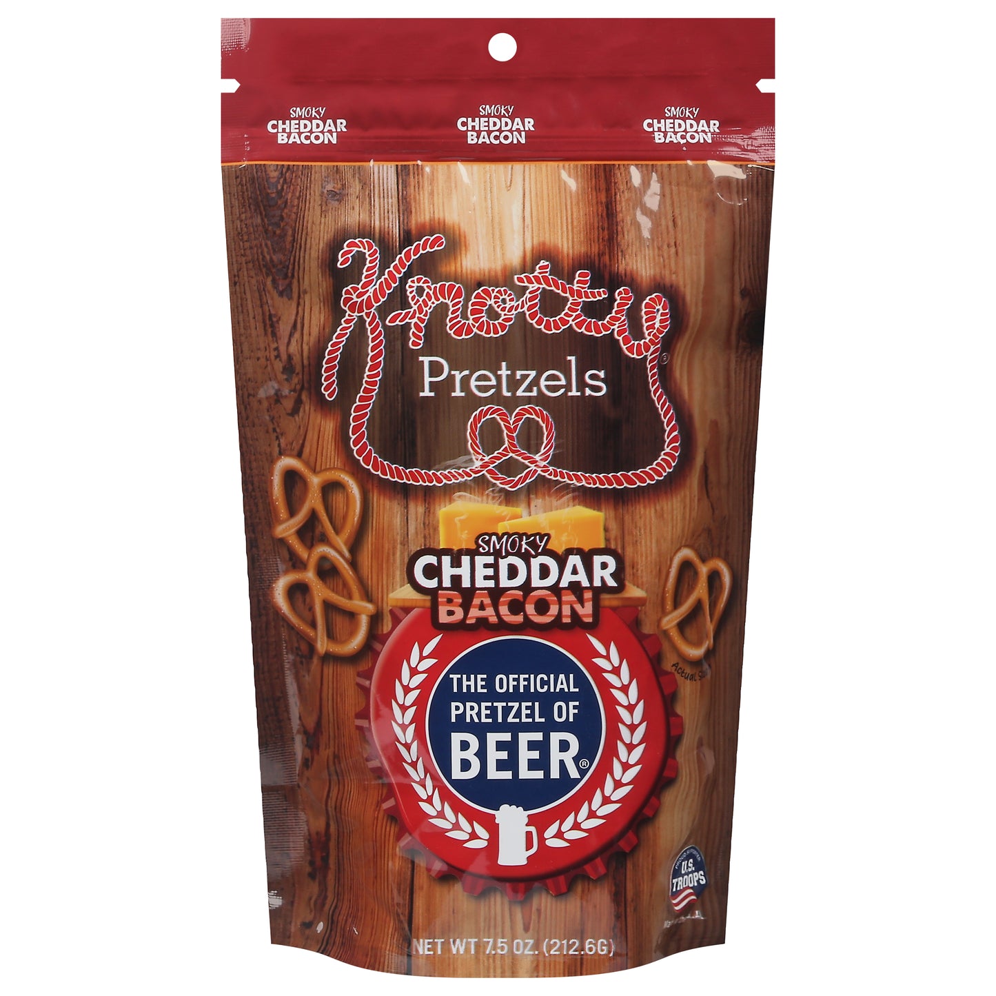 Knotty Pretzels Pretzels Bacon Cheddar 7.5 oz (Pack Of 12)