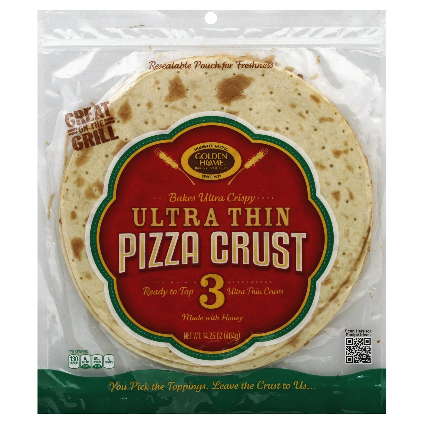 Golden Home Crust Pizza Ultra Thin 12In 14.25 oz (Pack Of 10)