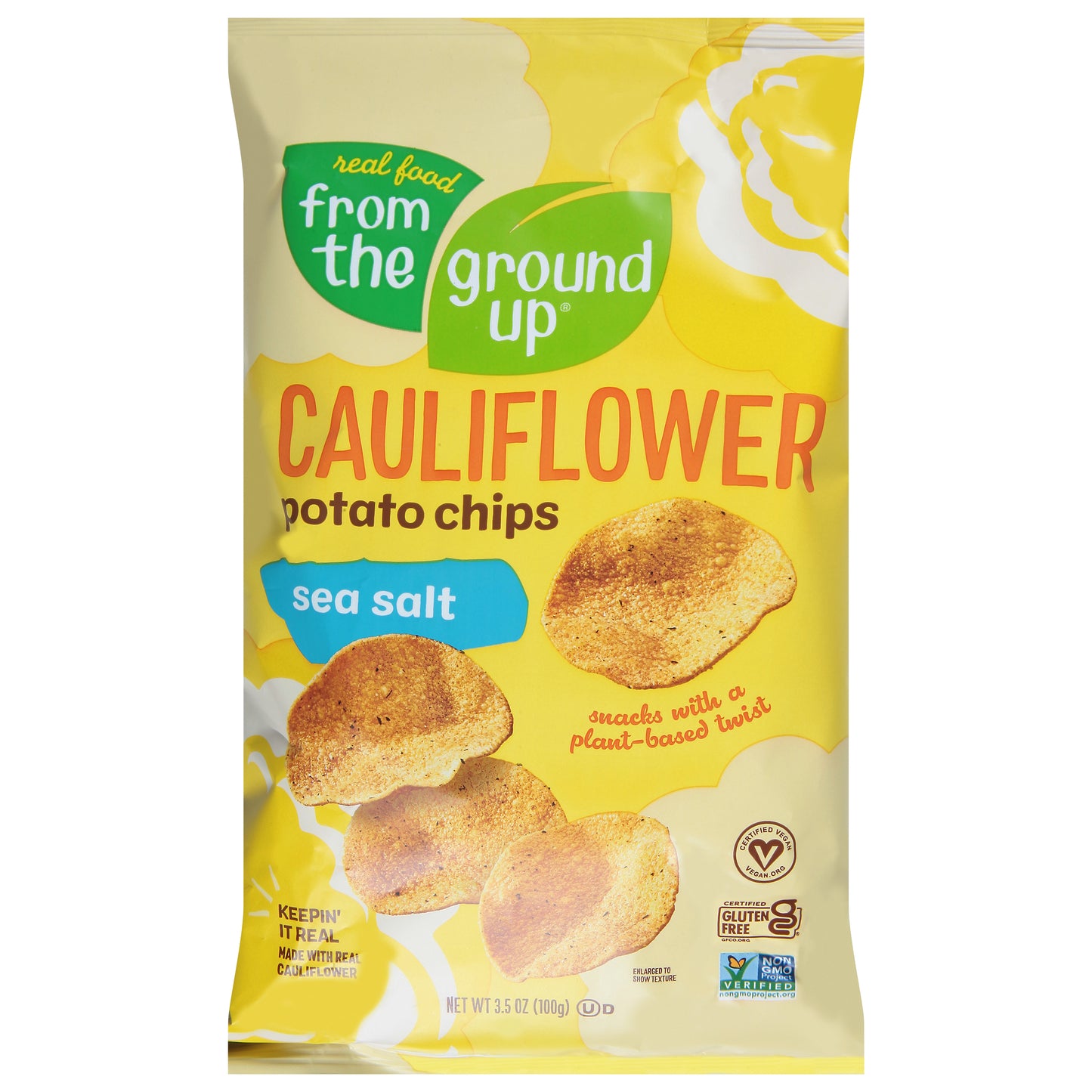 From The Ground Up Cauliflower Chip Sea Salt 3.5 oz (Pack Of 12)