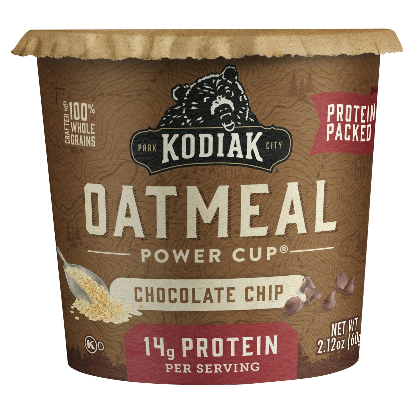 Kodiak Oatmeal Cup Choc Chip - 2.12 Oz (Pack of 12)