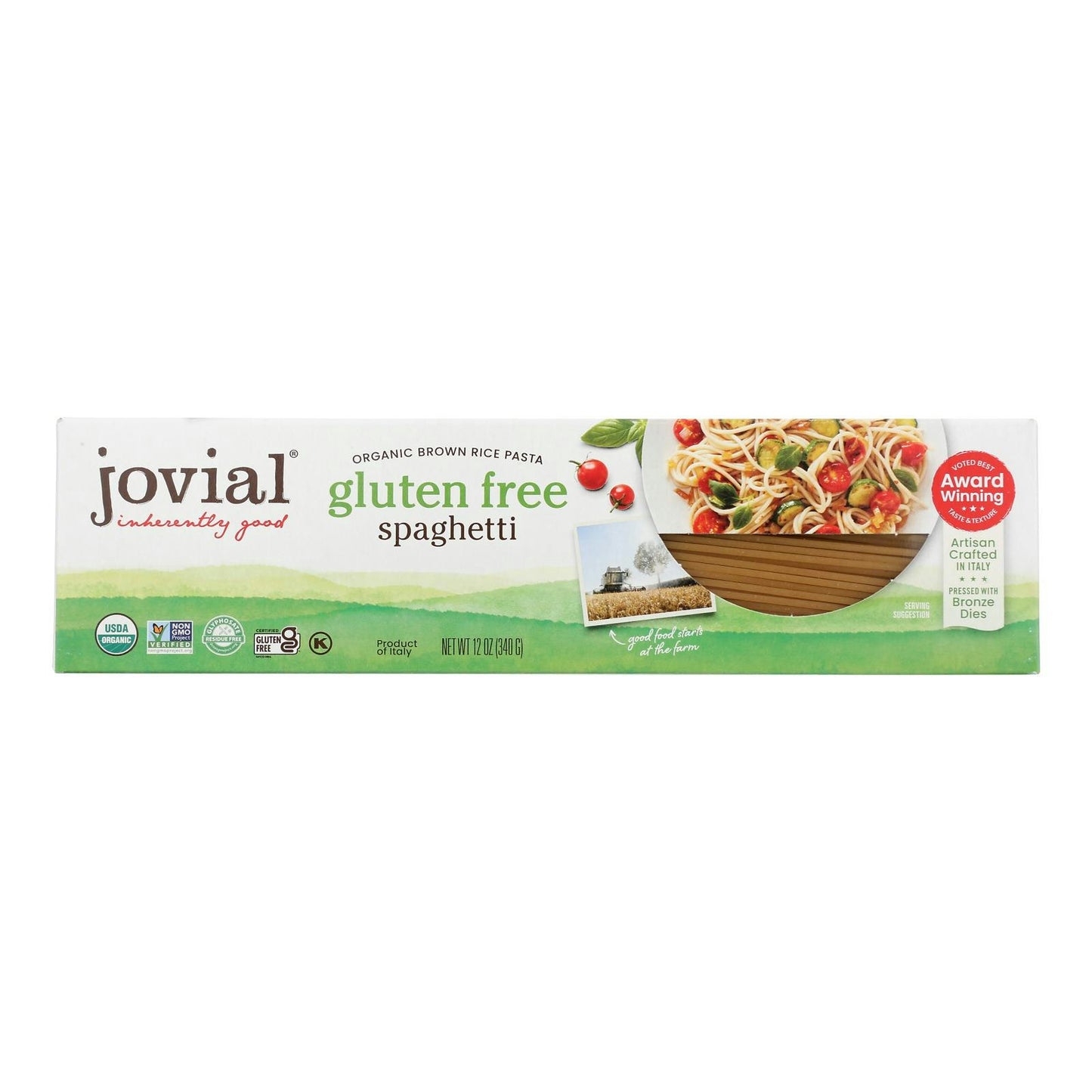 Jovial - Pasta - Organic - Brown Rice - Spaghetti - 12 oz (Pack of 12)