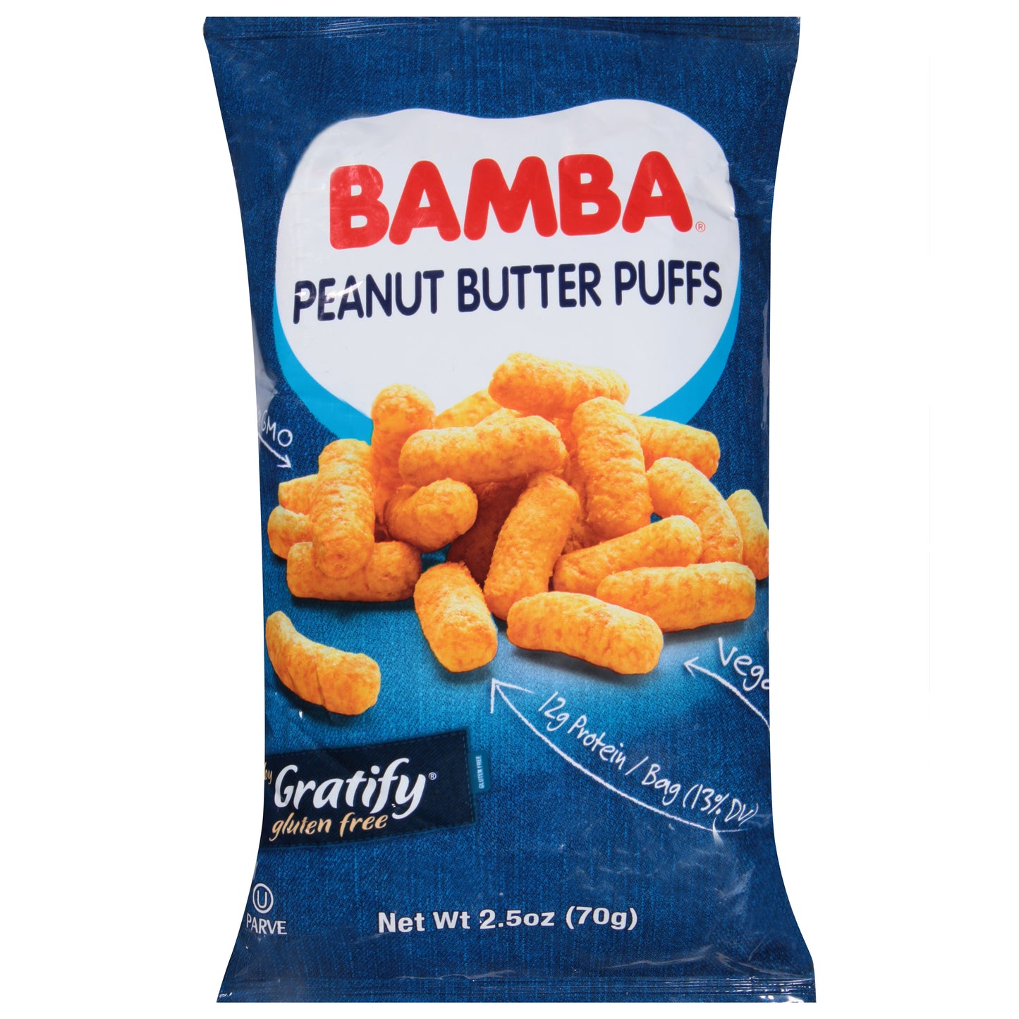 Gratify Bamba Puff Peanut 2.5 Oz (Pack Of 12)