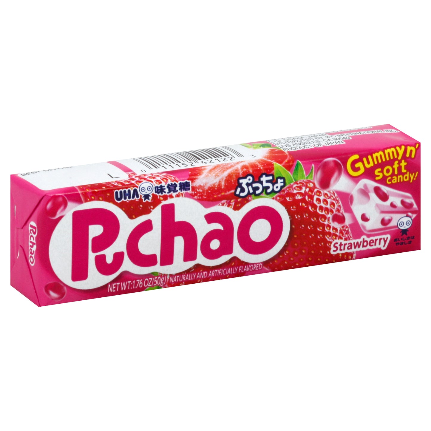 Uha Mikakuto Candy Puchao Strawberry 1.76 oz (Pack Of 10)