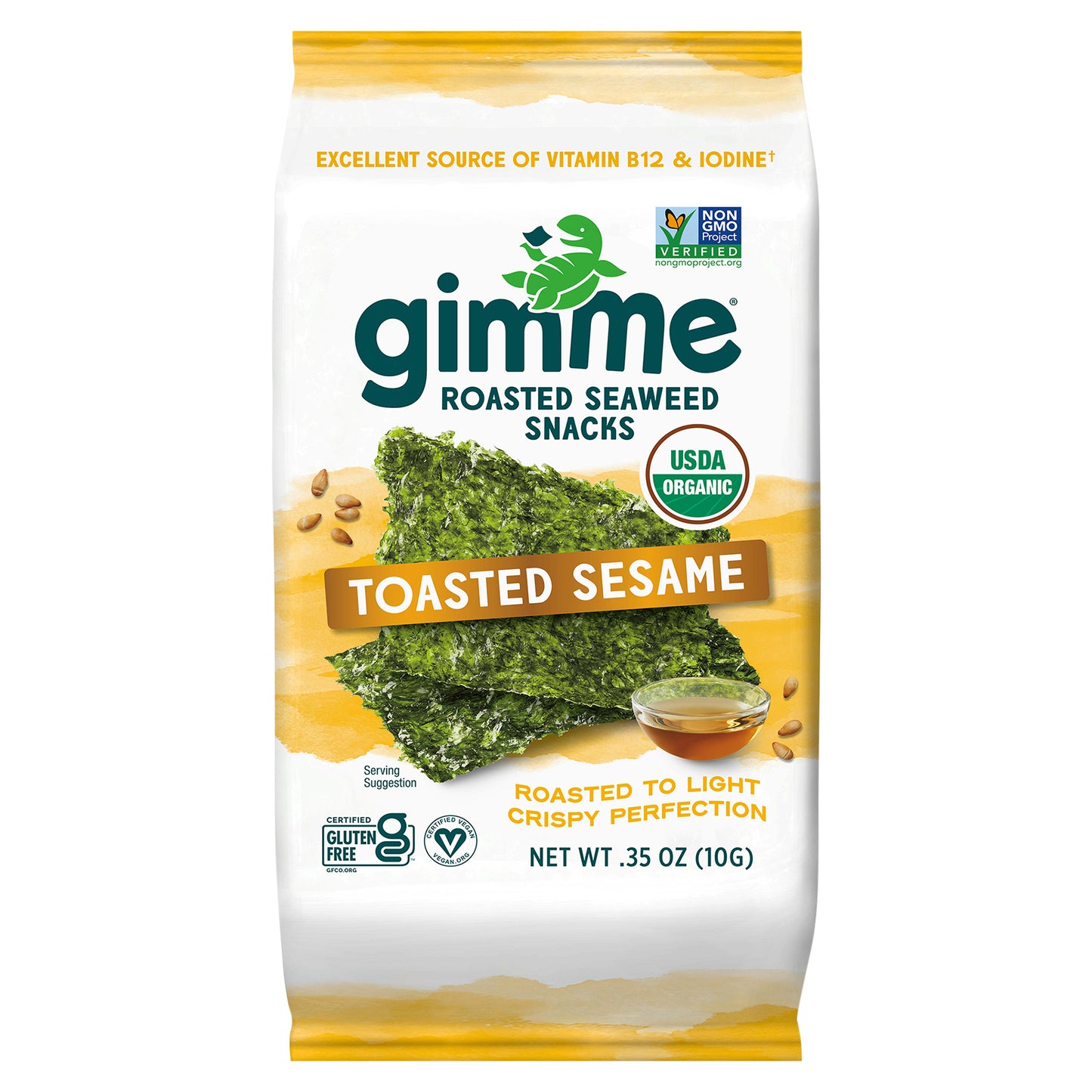 Gimme Seaweed Snack Roasted Sesame Organic 0.35 oz (Pack Of 12)
