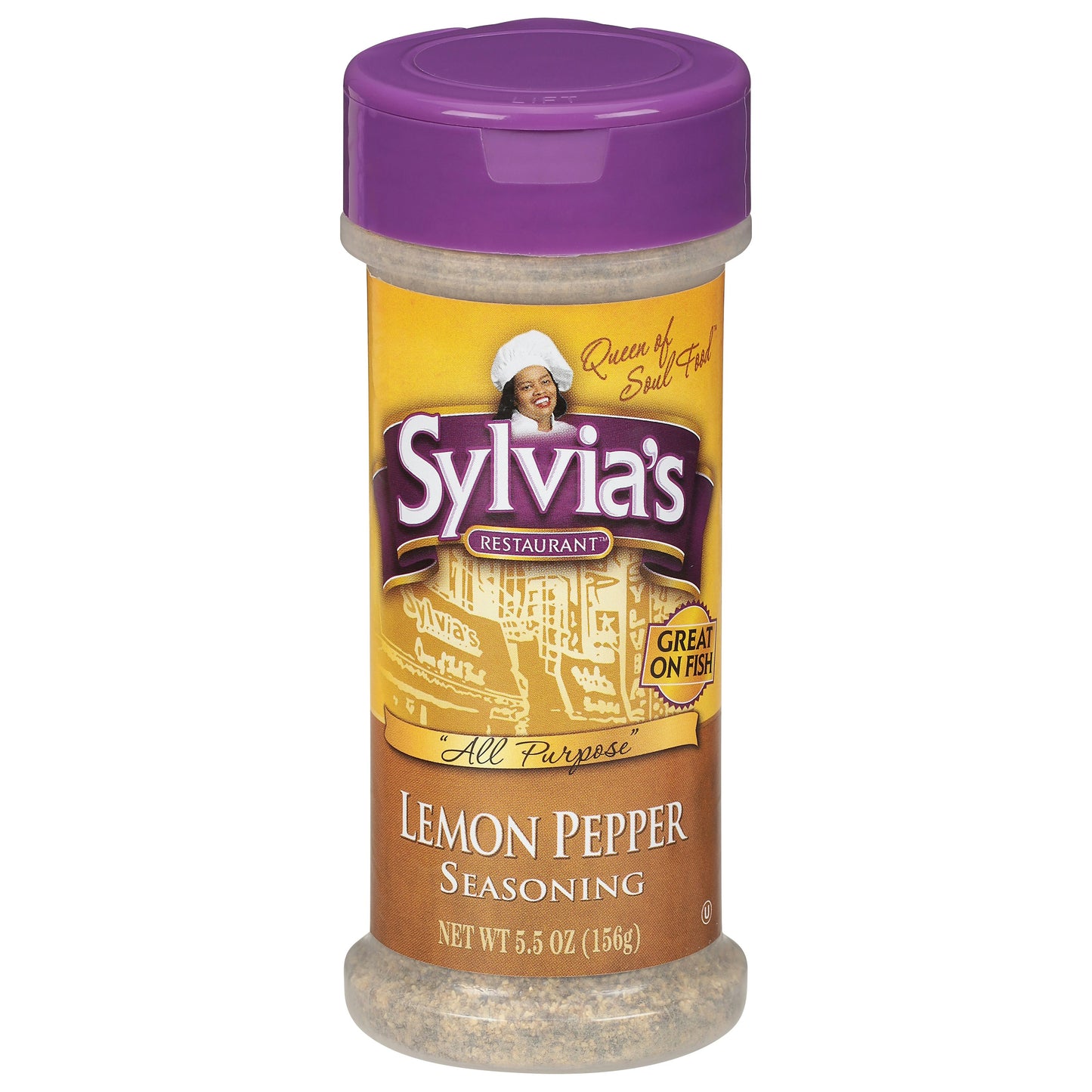 Sylvias Seasoning Lemon Pepper 5.5 Oz (Pack of 12)