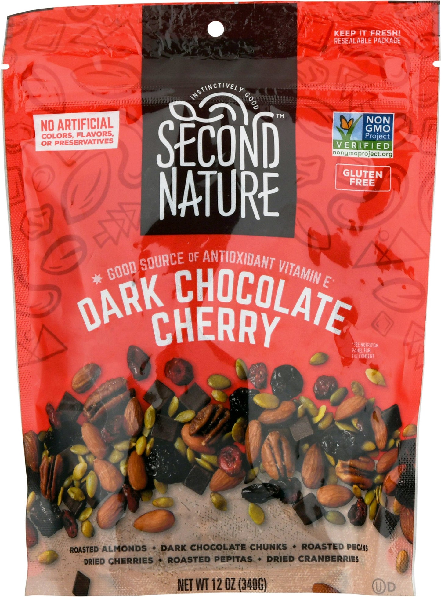 Second Nature Trail Mix Cherry Dark Chocolate 12 Oz Pack of 6