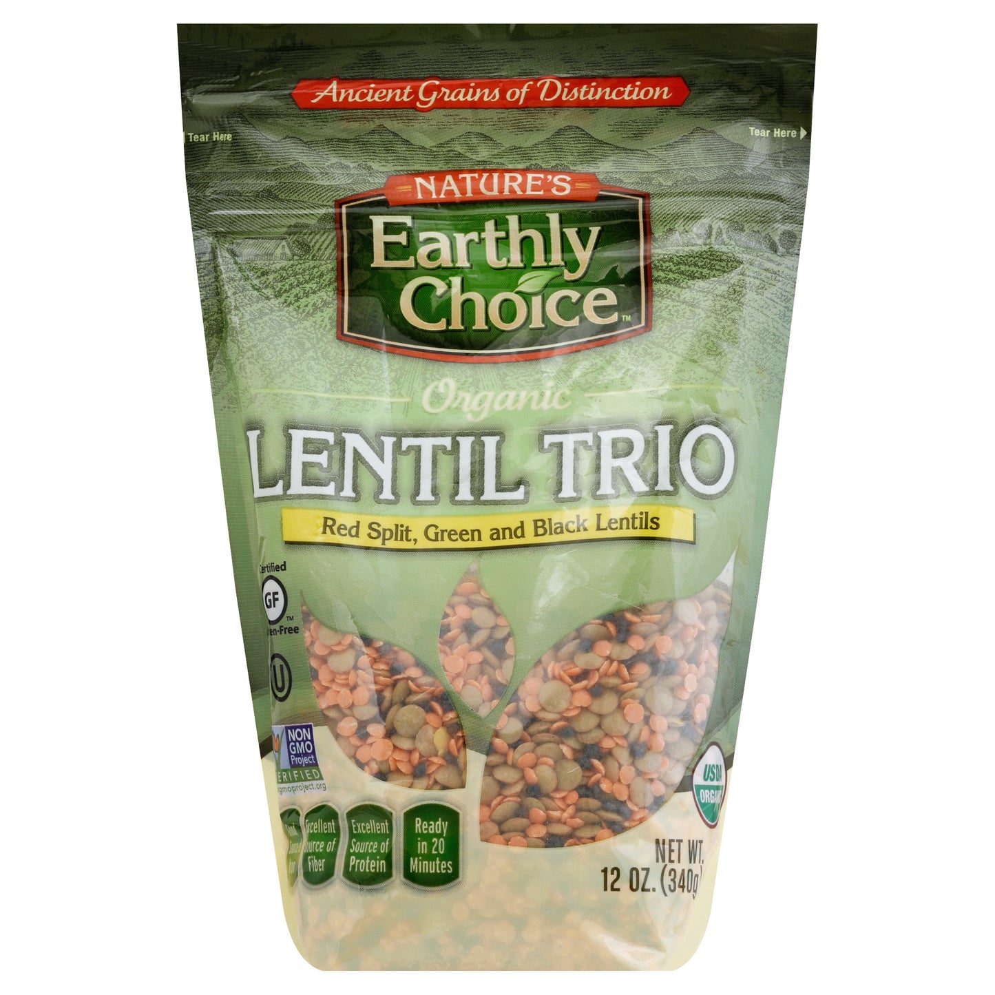 Natures Earthly Choice Bean Lentil Trio 12 oz (Pack Of 6)