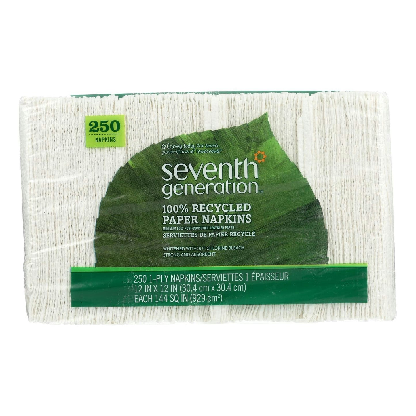 Seventh Generation Recycled Napkins - White 250 Count (Pack of 12)