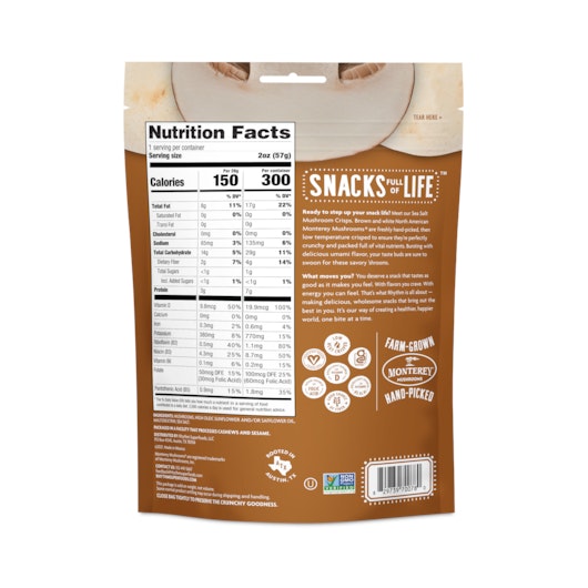 Rhythm Superfoods Sea Salt Mushroom Crisps - 2 Ounce (Pack of 8)
