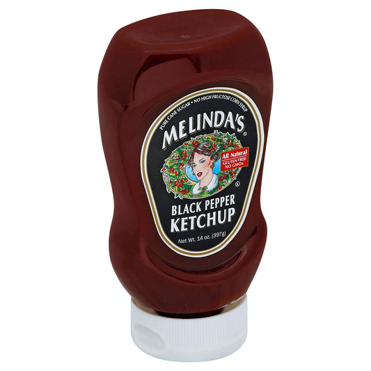 Melindas Ketchup Black Pepper 14 oz (Pack of 6)