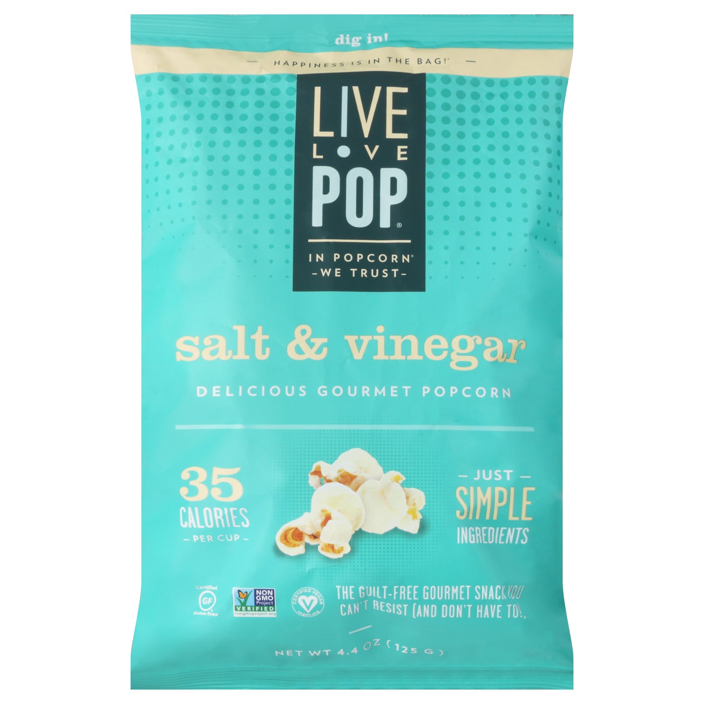 Live Love Pop Popcorn Salt & Vinegar 4.4 oz (Pack Of 12)