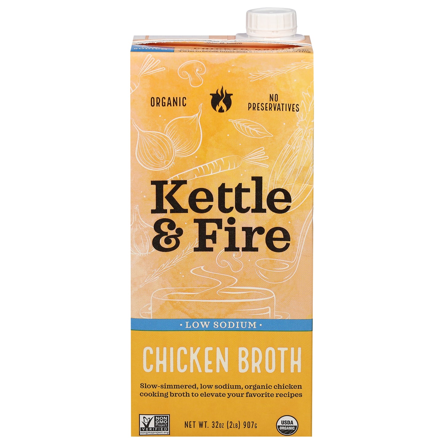 Kettle And Fire Broth Chicken Cooking Light Sodium 32 oz (Pack Of 6)