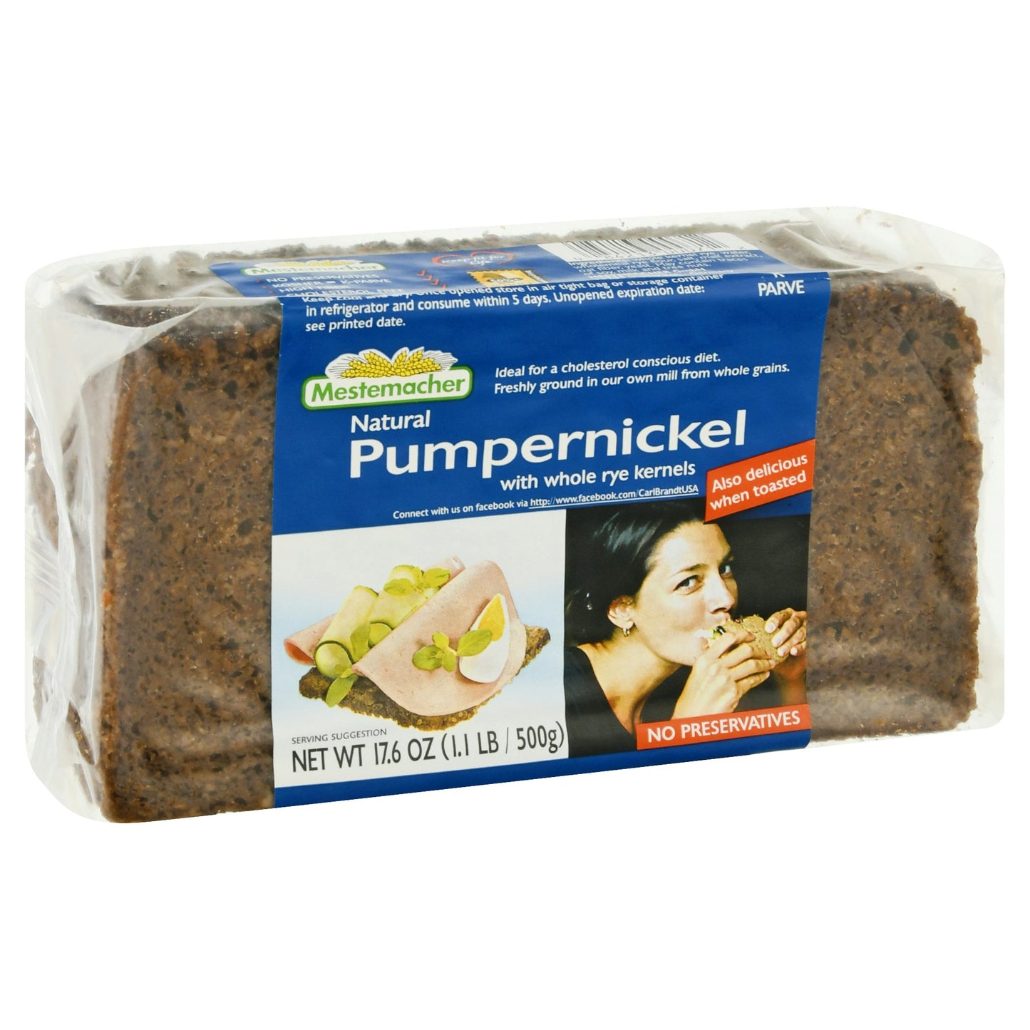 Mestemacher Bread RTE Pumpernickel 17.6 Oz (Pack of 12)
