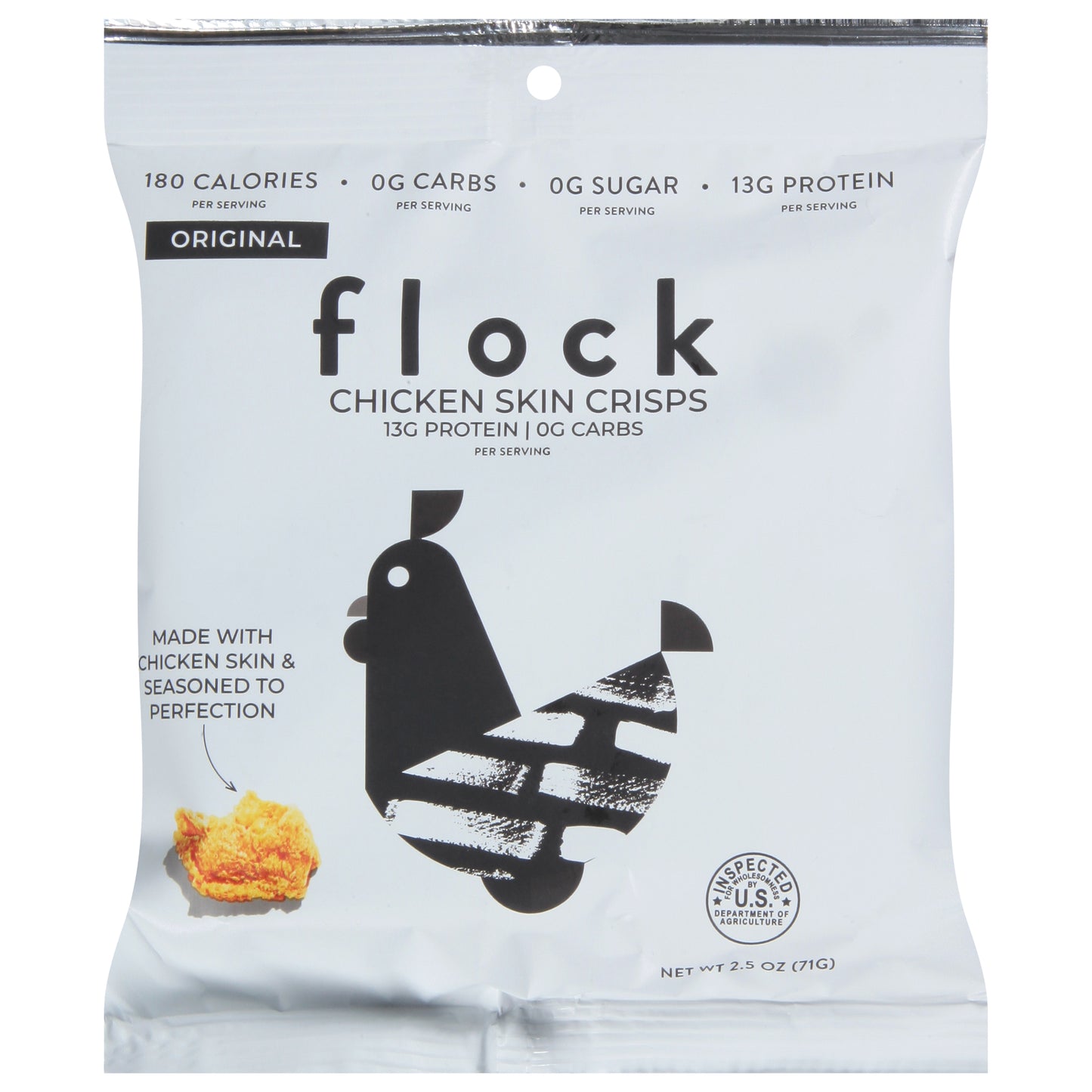 Flock Crisps Chicken Original 2.5 Oz (Pack Of 8)
