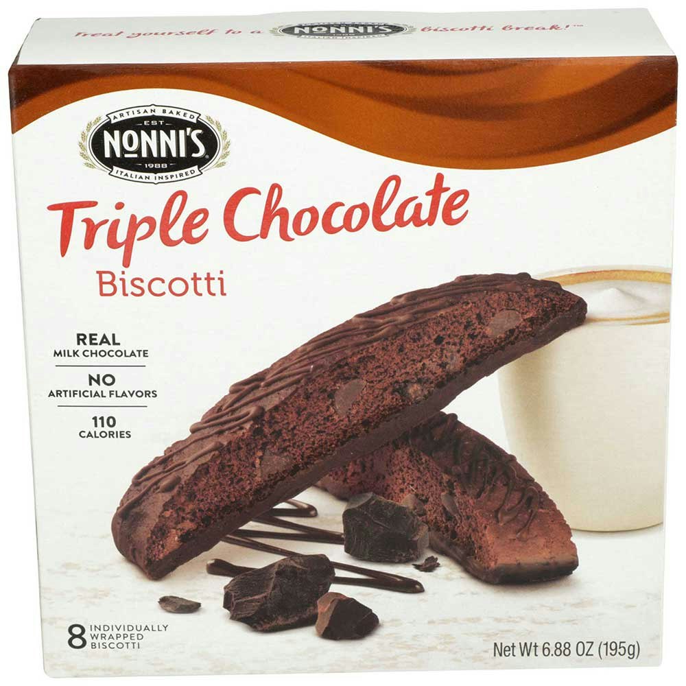 Nonnis Triple Chocolate Biscotti - 6.88 Ounce (Pack of 6)