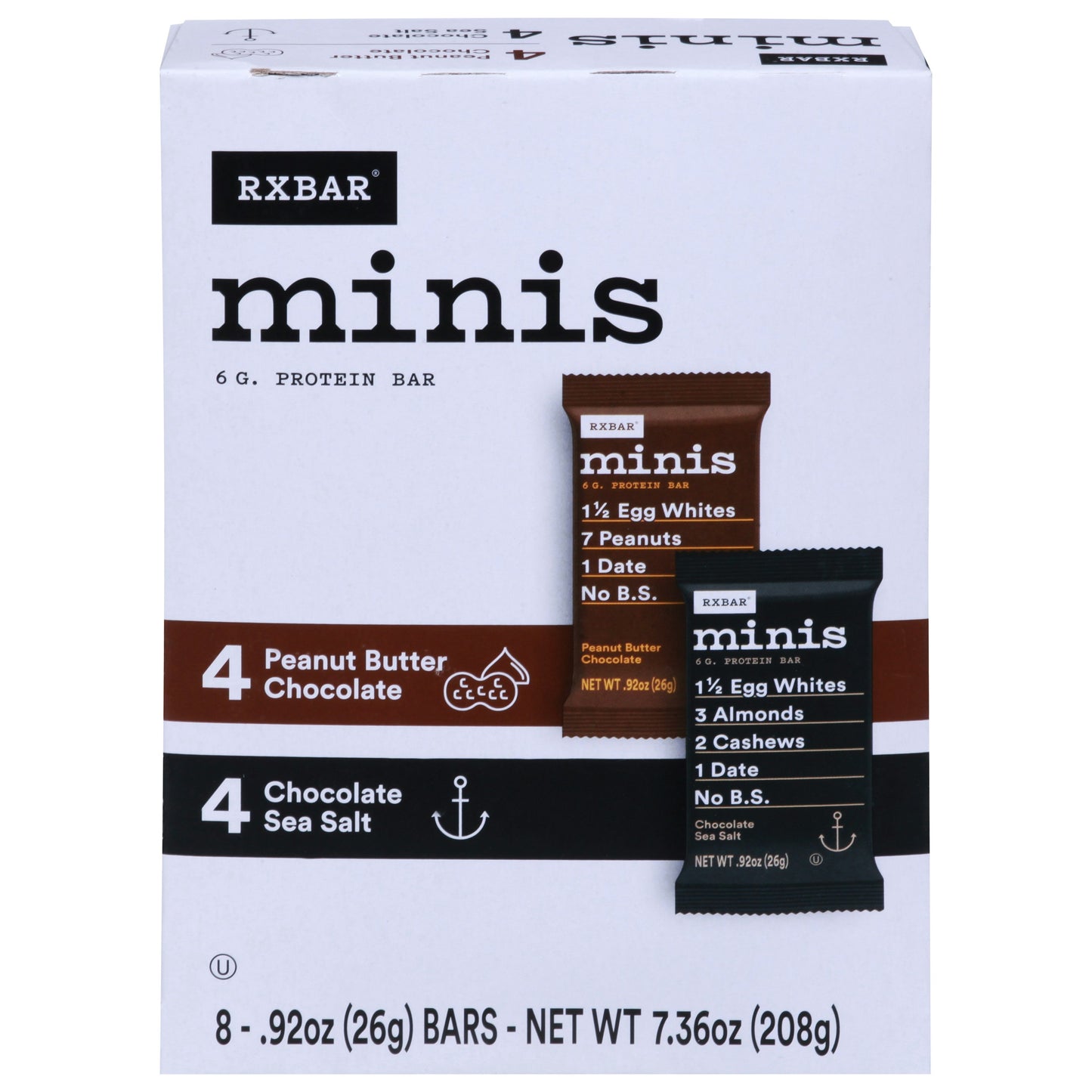 Rxbar Bar Mini Chocolate Sea Salt Peanut Butter 7.36 oz (Pack of 6)