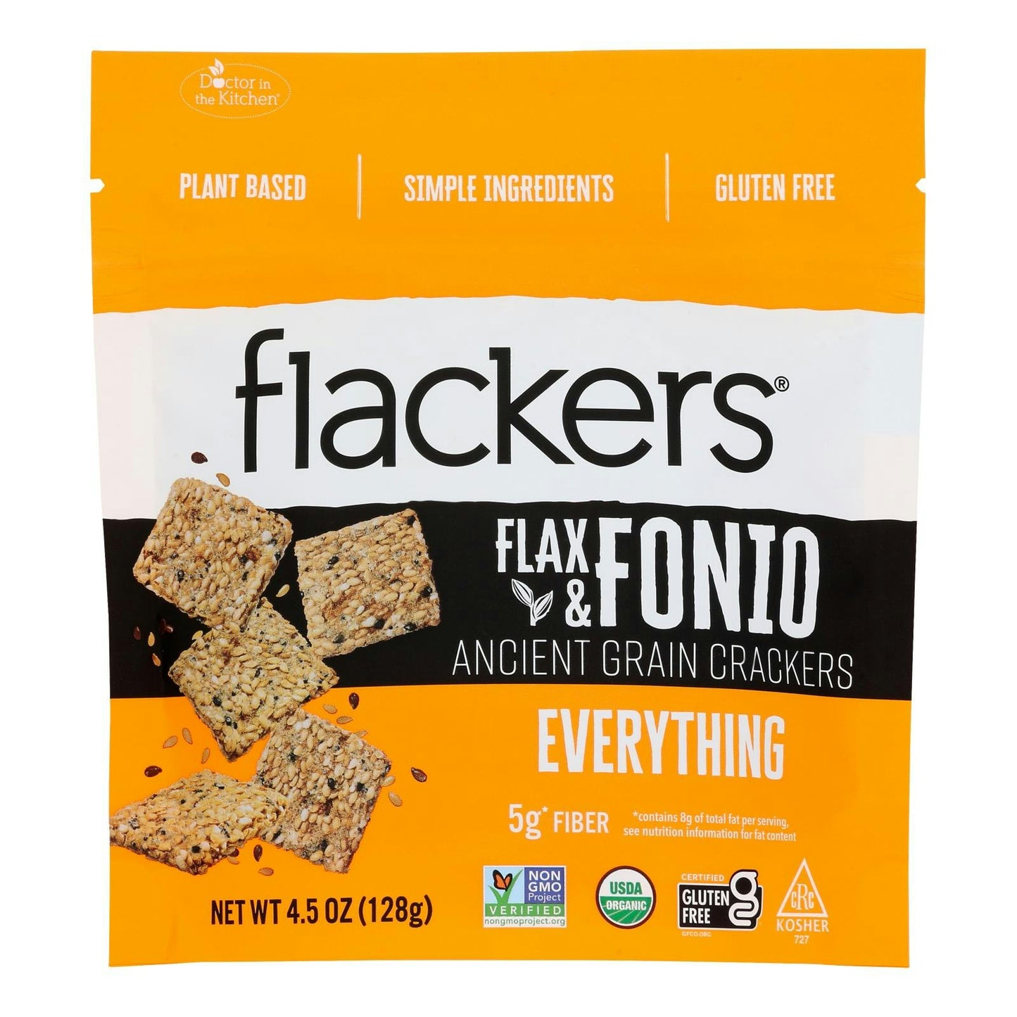 Dr. In The Kitchen - Flackers Flax & Fonio Everything 4.5 oz (Pack of 6)