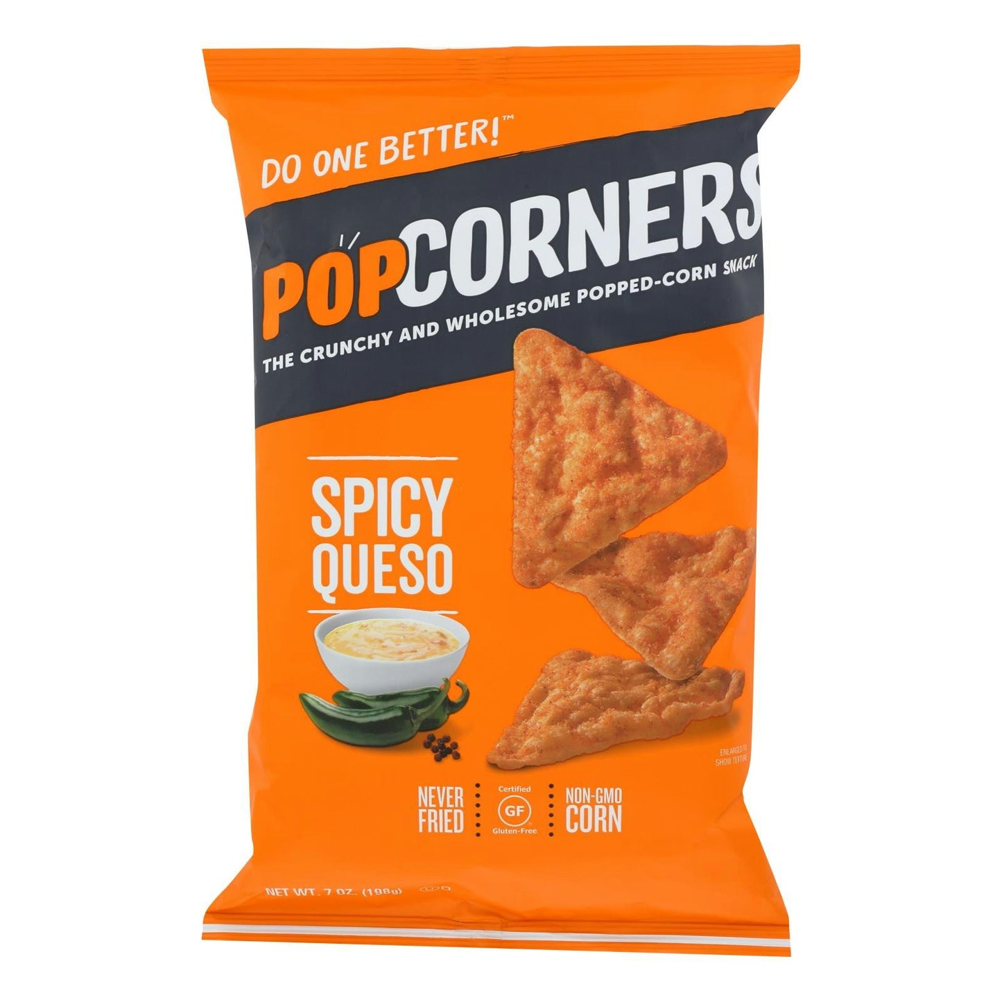 Popcorners Spicy Queso Chips Gluten Free - 7 oz (Pack of 12)