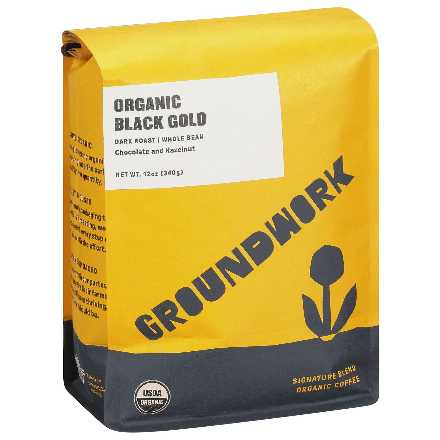 Groundwork Coffee Coffee Whole Bean Black Gold Organic 12 Oz Pack of 6