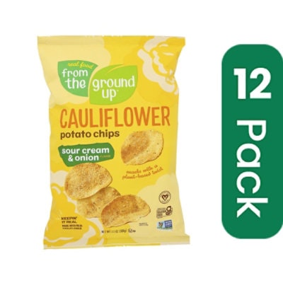 From The Ground Up Cauliflower Chip Sour Cream - 3.5 oz (Pack of 12)