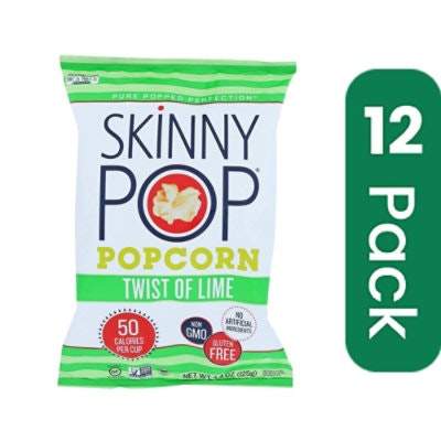 Skinnypop Popcorn - Popcorn Twist Of Lime 4.4 oz (Pack of 12)
