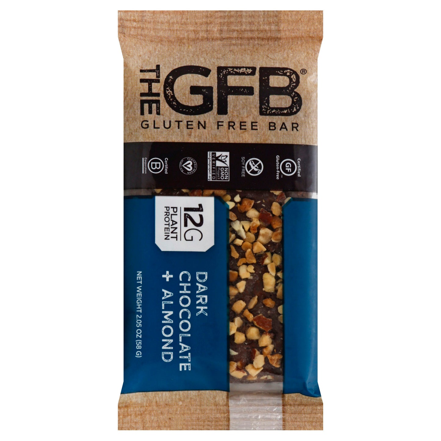 The GFB Bar Dark Chocolate Almond 2.05 Oz (Pack of 12)