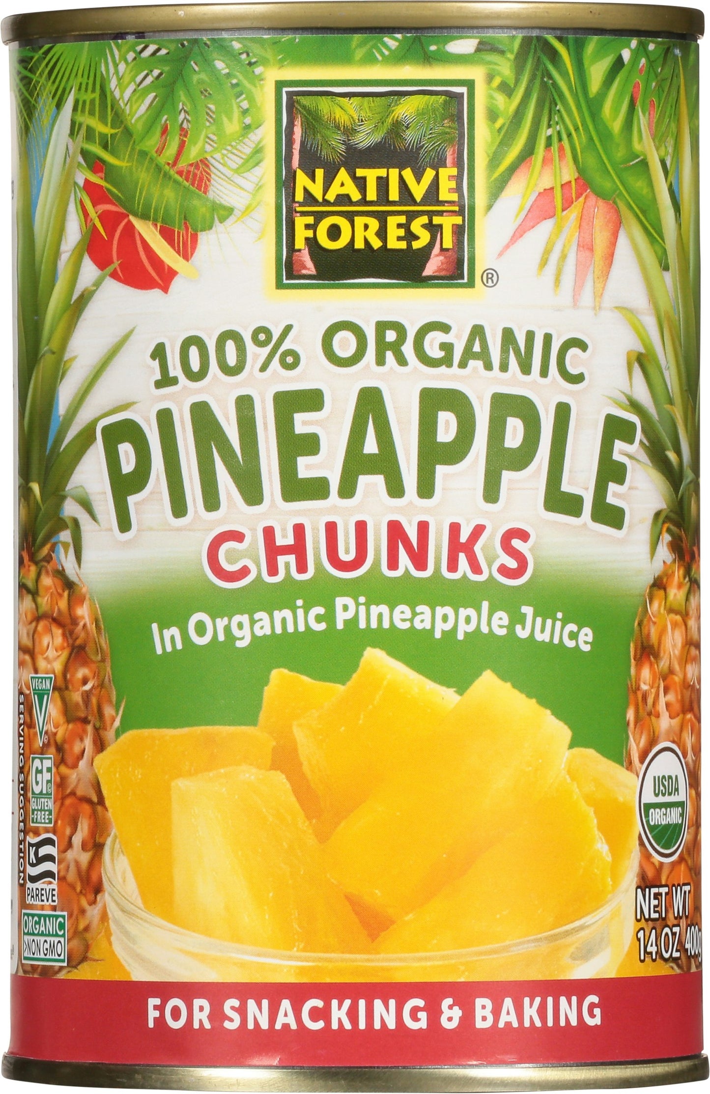 Native Forest Pineapple Chunk 14 Oz Pack of 6