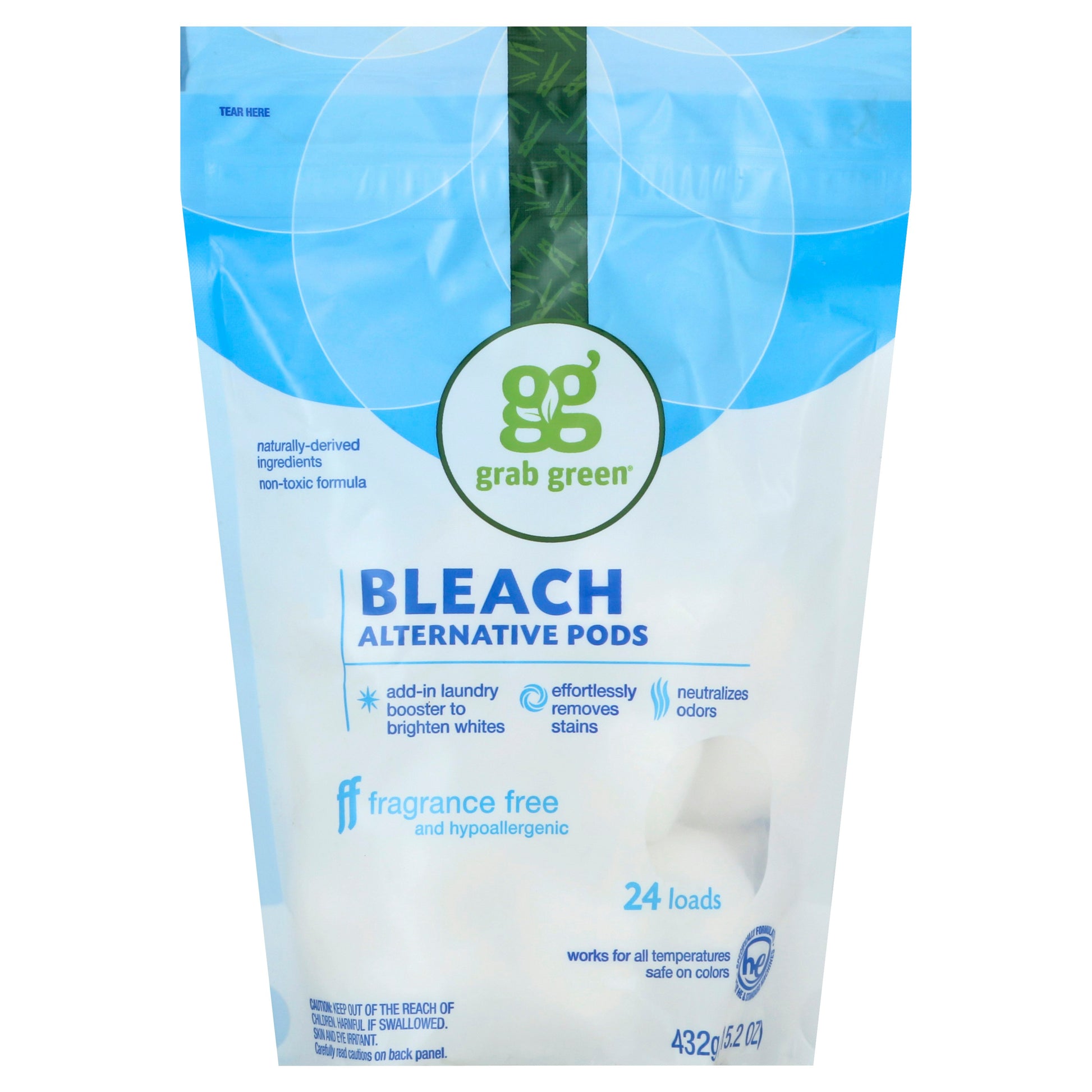 Grabgreen Bleach Alternative Pods 24 Loads 15.2 Oz (Pack of 6)