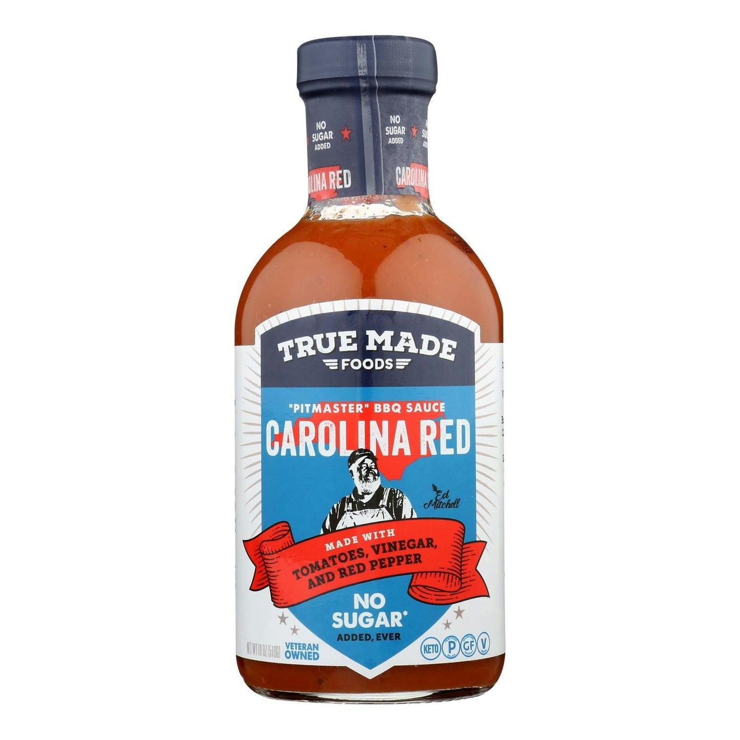 True Made Foods - Sauce Barbeque Carol Red Style 18 oz (Pack of 6)