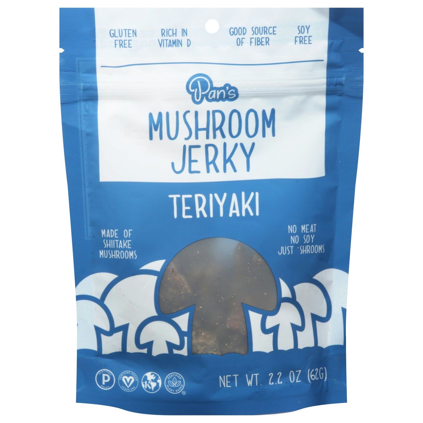 Pans Jerky Mushroom Teriyaki 2.2 Oz (Pack of 6)