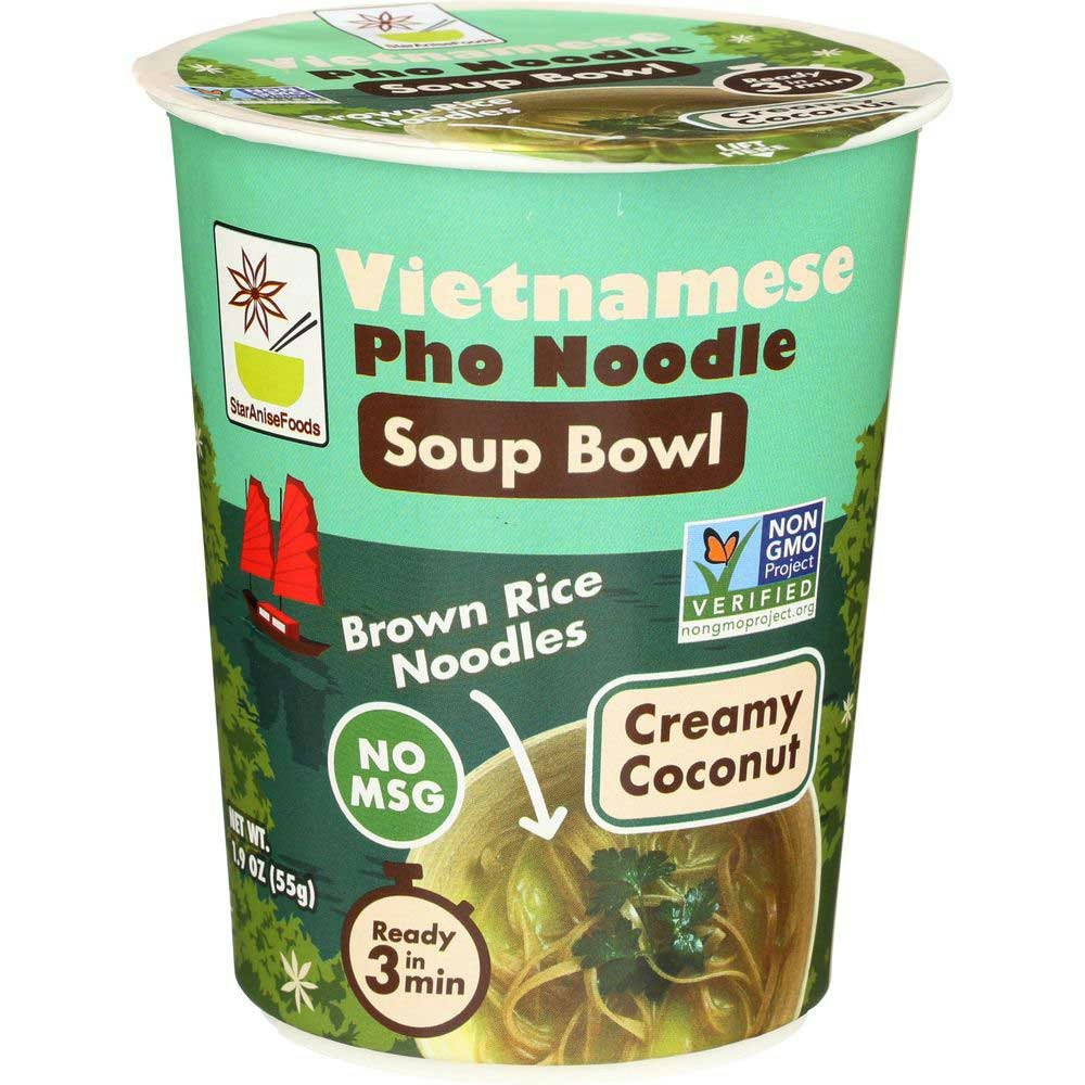 Star Anise Foods Creamy Coconut Vietnamese Pho Noodle Soup Bowl 1.9 Oz Pack of 6