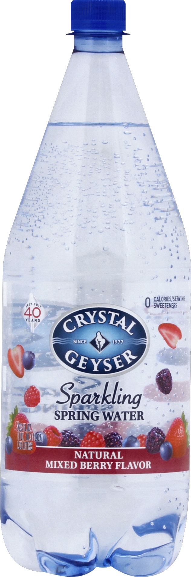 Crystal Geyser Spring Water Sparkling Mixed Berry - 1.25 Liter (Pack of 12)