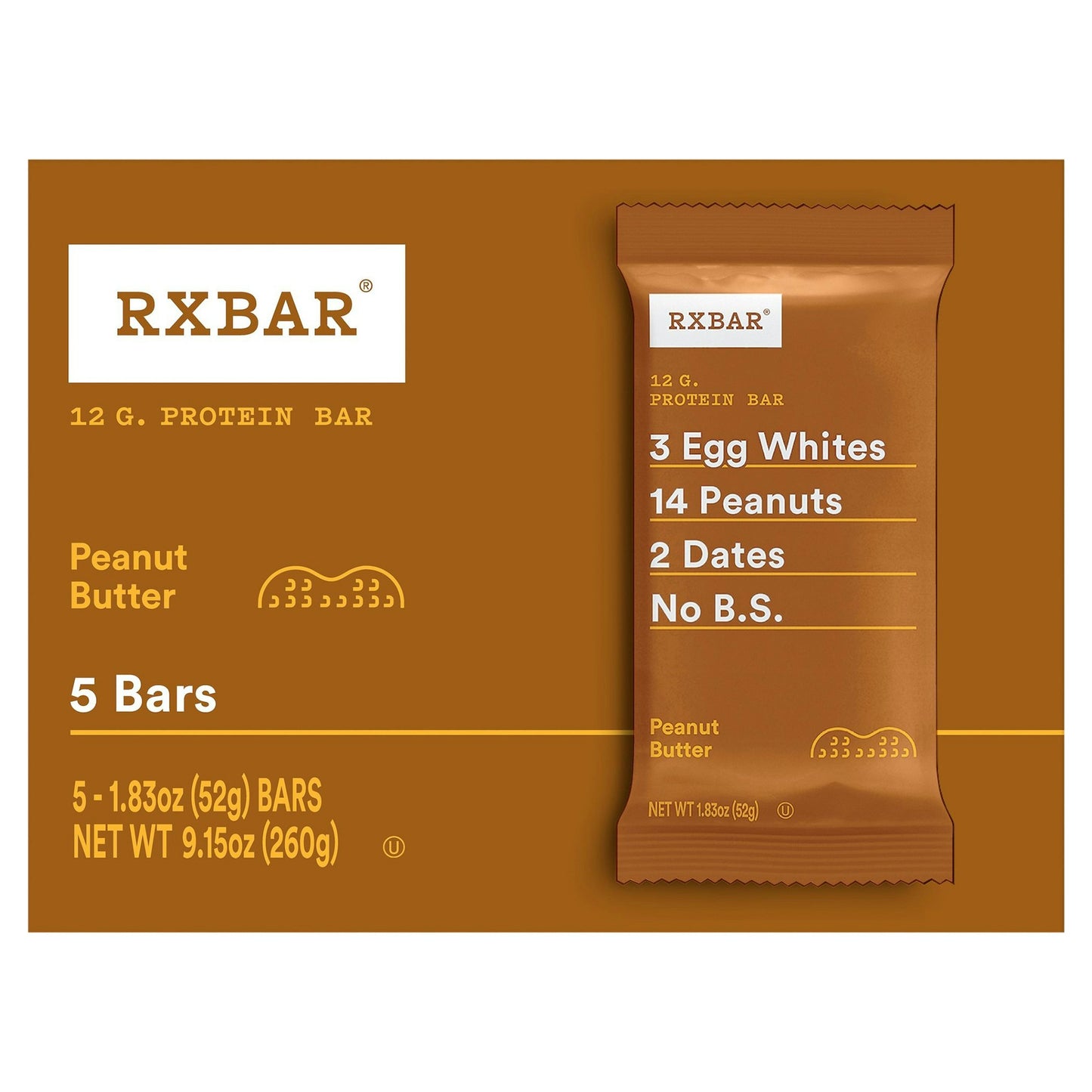 Rxbar Bar Peanut Butter 9.15 Oz (Pack of 6)