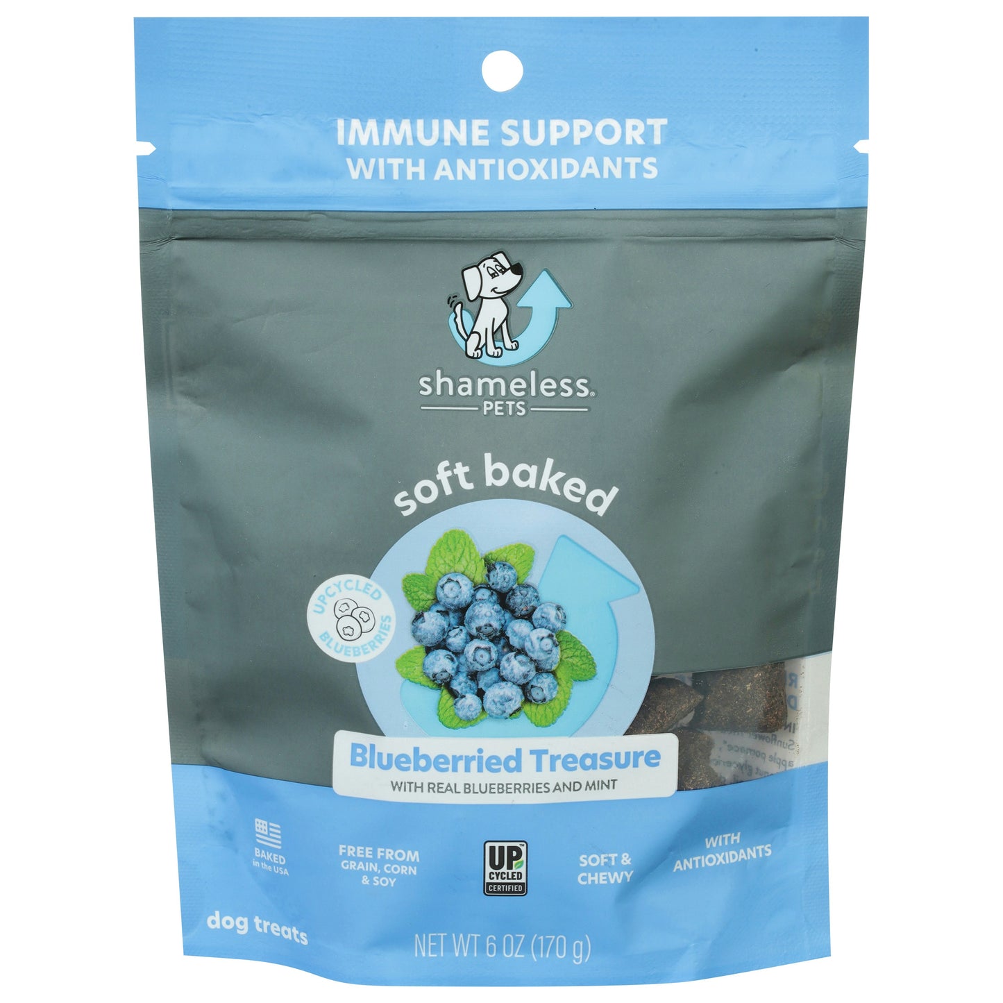 Shameless Pets Treat Dog Blueberried Treasure 6 Oz (Pack of 6)