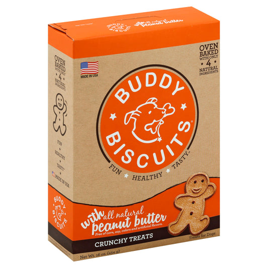 Buddy Biscuits Dog Biscuit Peanut Butter 16 Oz Pack of 6