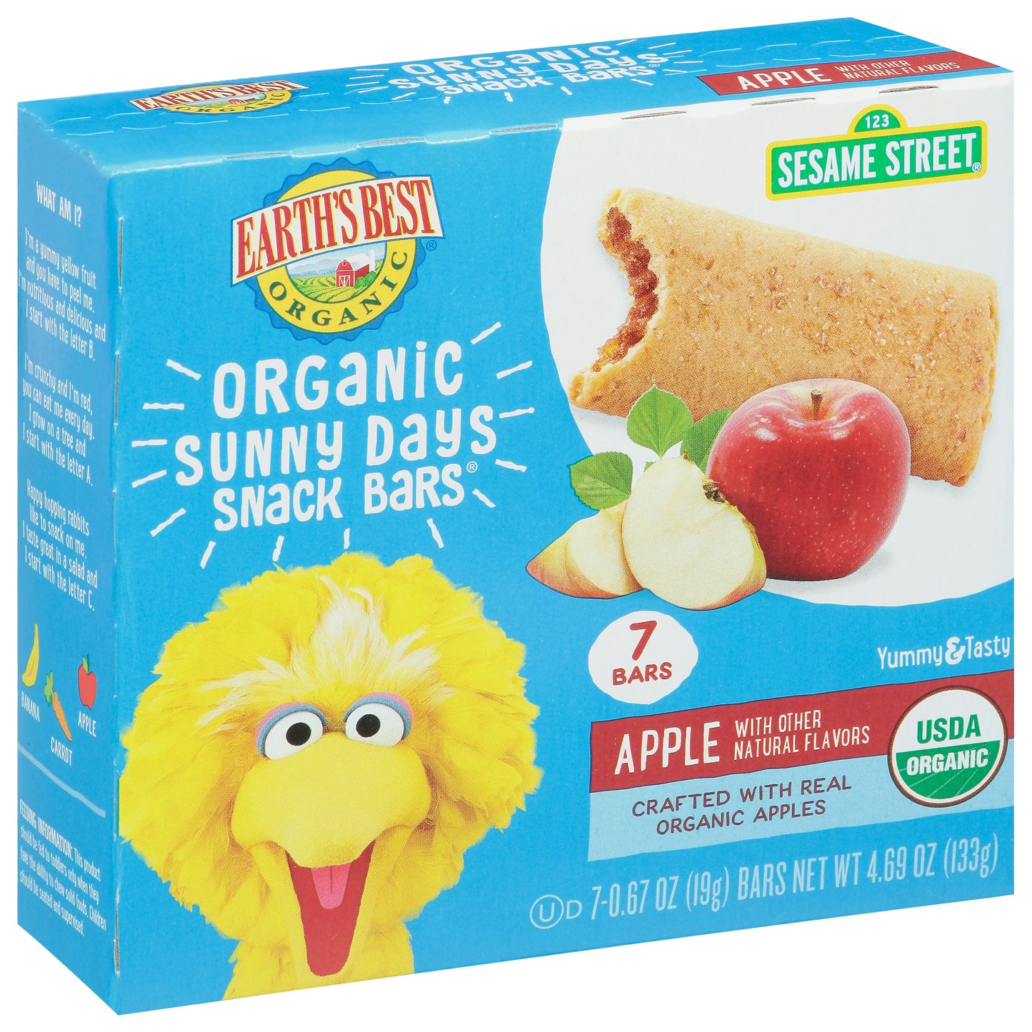 Earths Best Bar Sunny Day Apple Organic 4.69 Oz (Pack of 6)