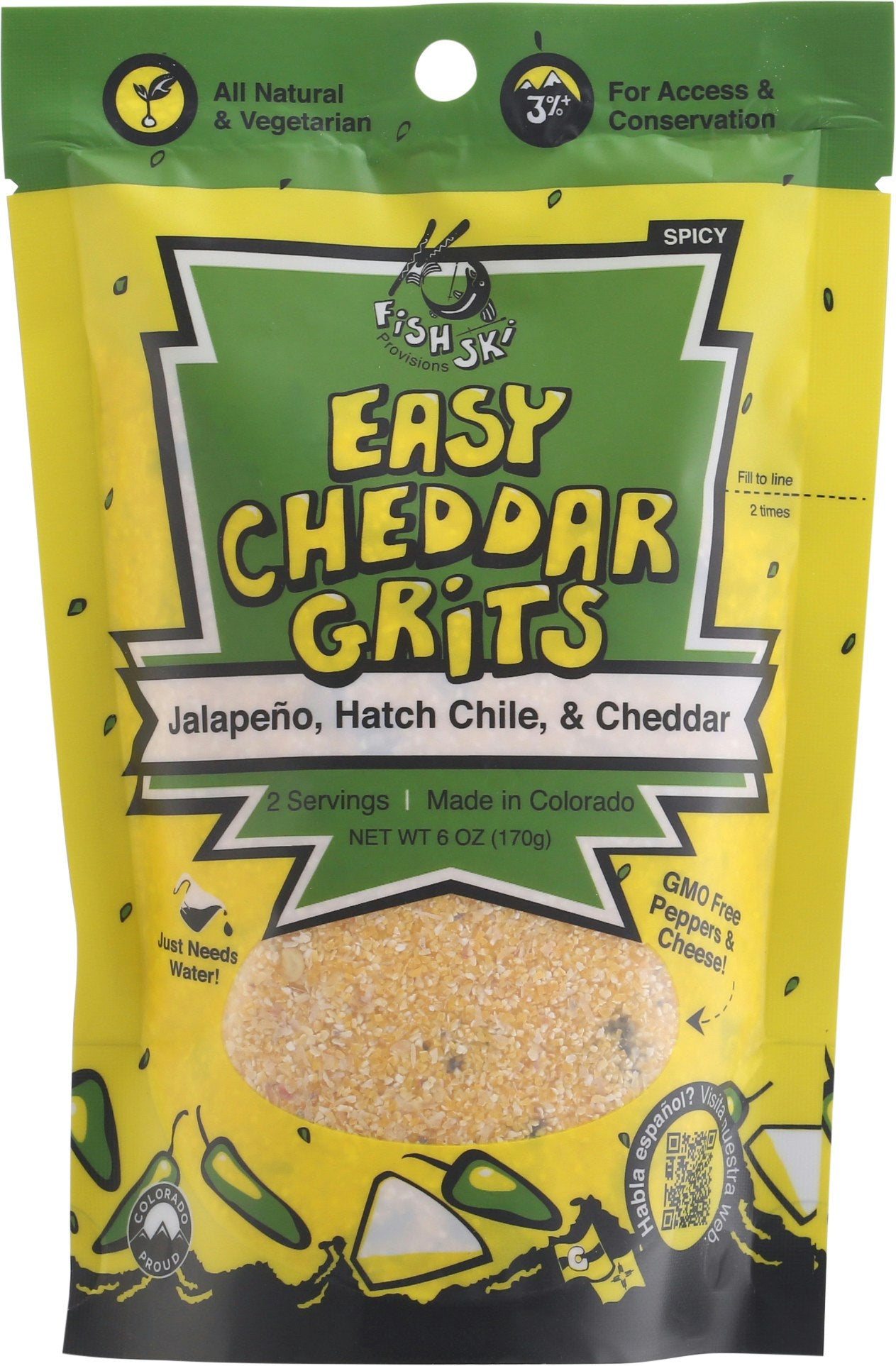 Fishski Provisions Grits Cheddar Jalapeno 6 Oz (Pack of 6)